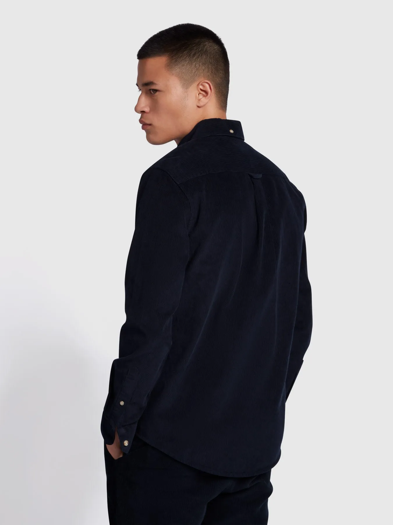 Bowery Casual Fit Long Sleeve Shirt In True Navy sold by Farah product image thumbnail 3