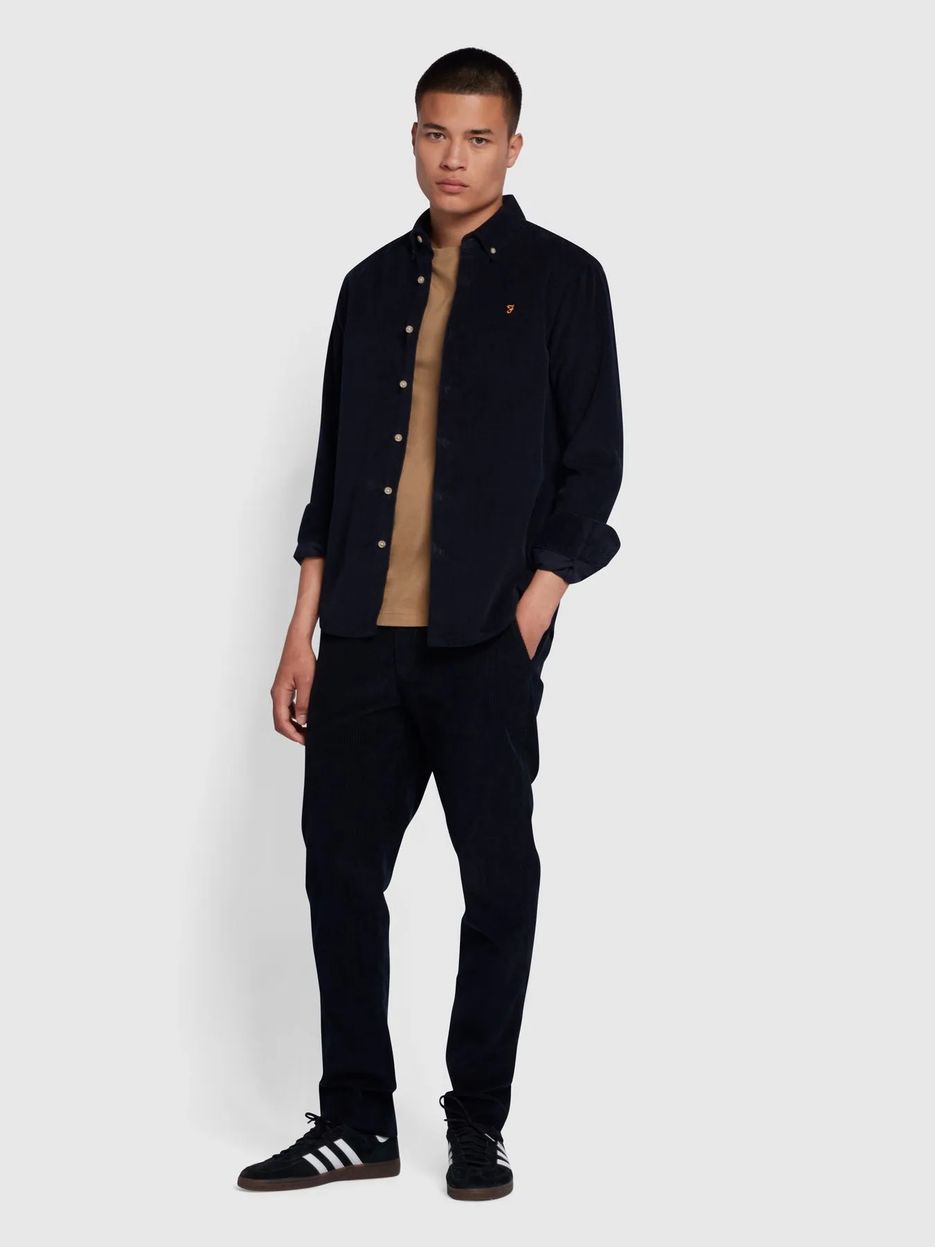 Bowery Casual Fit Long Sleeve Shirt In True Navy sold by Farah product image thumbnail 2