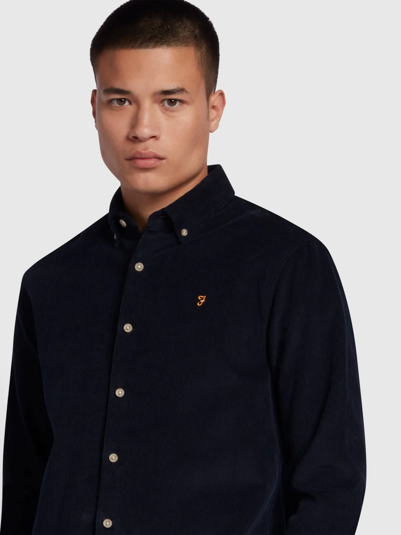 Bowery Casual Fit Long Sleeve Shirt In True Navy sold by Farah product image thumbnail 4