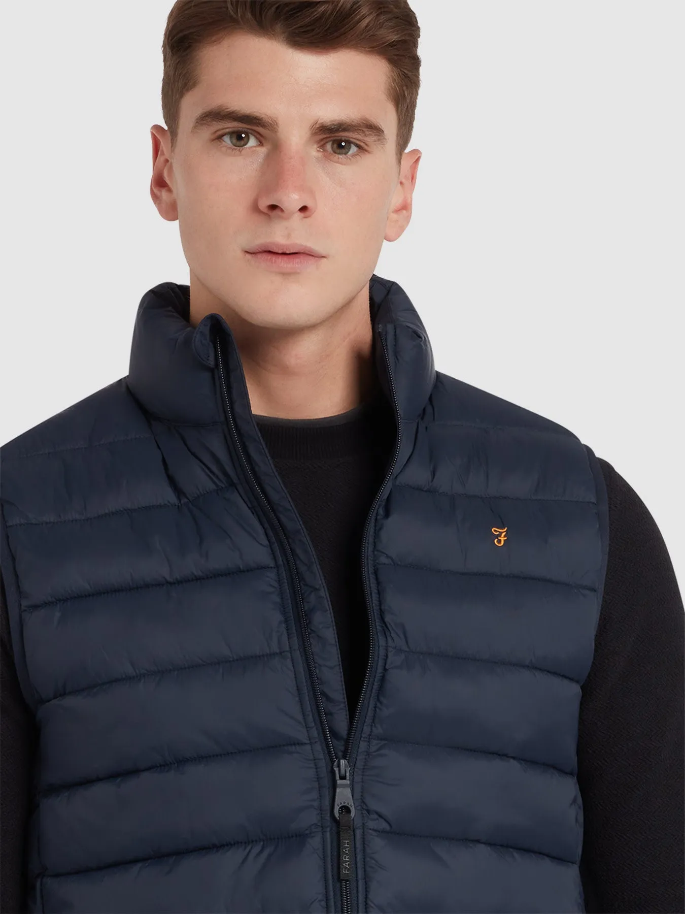 Joel Wadded Gilet In True Navy sold by Farah product image thumbnail 4