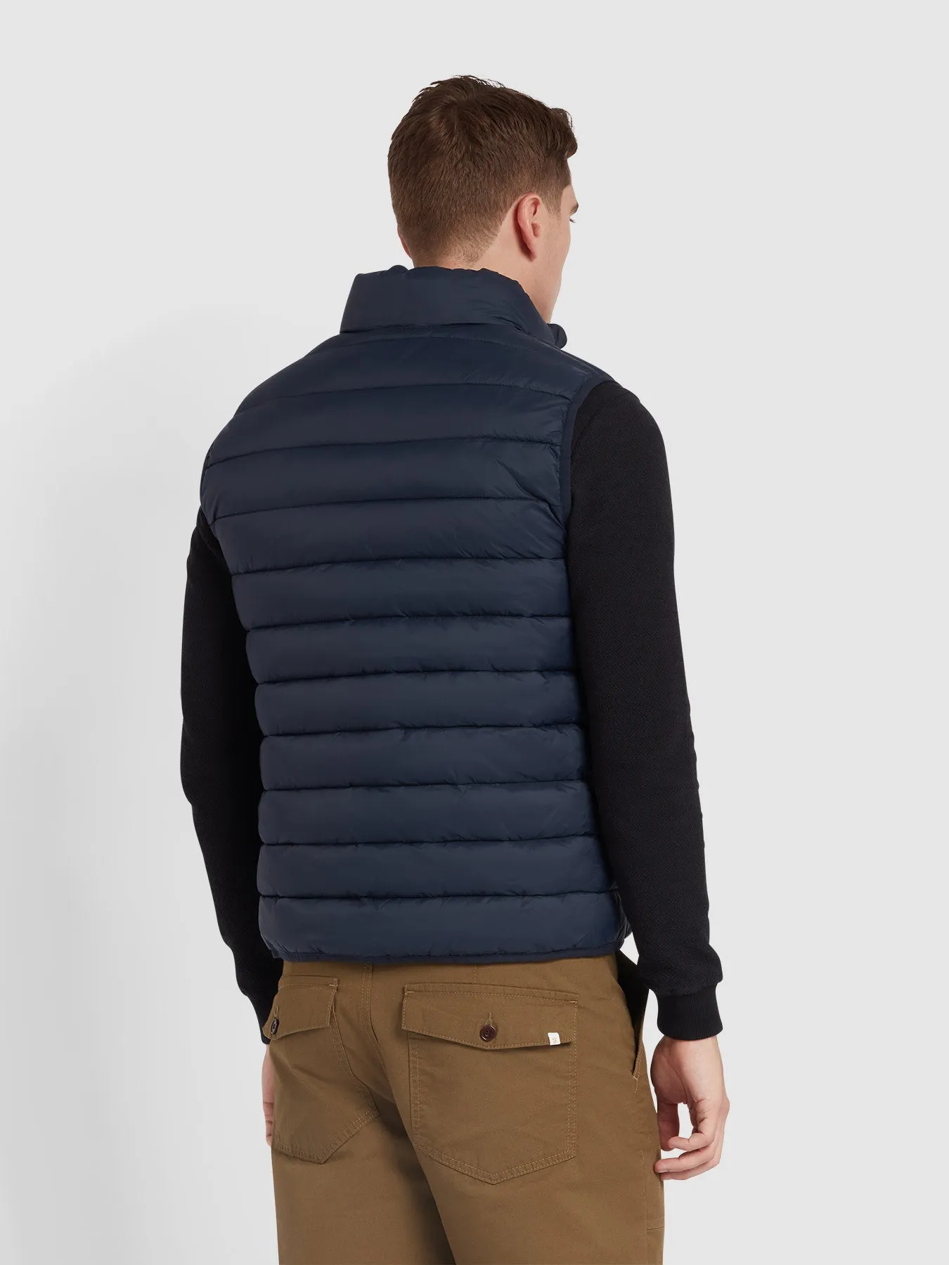 Joel Wadded Gilet In True Navy sold by Farah product image thumbnail 3