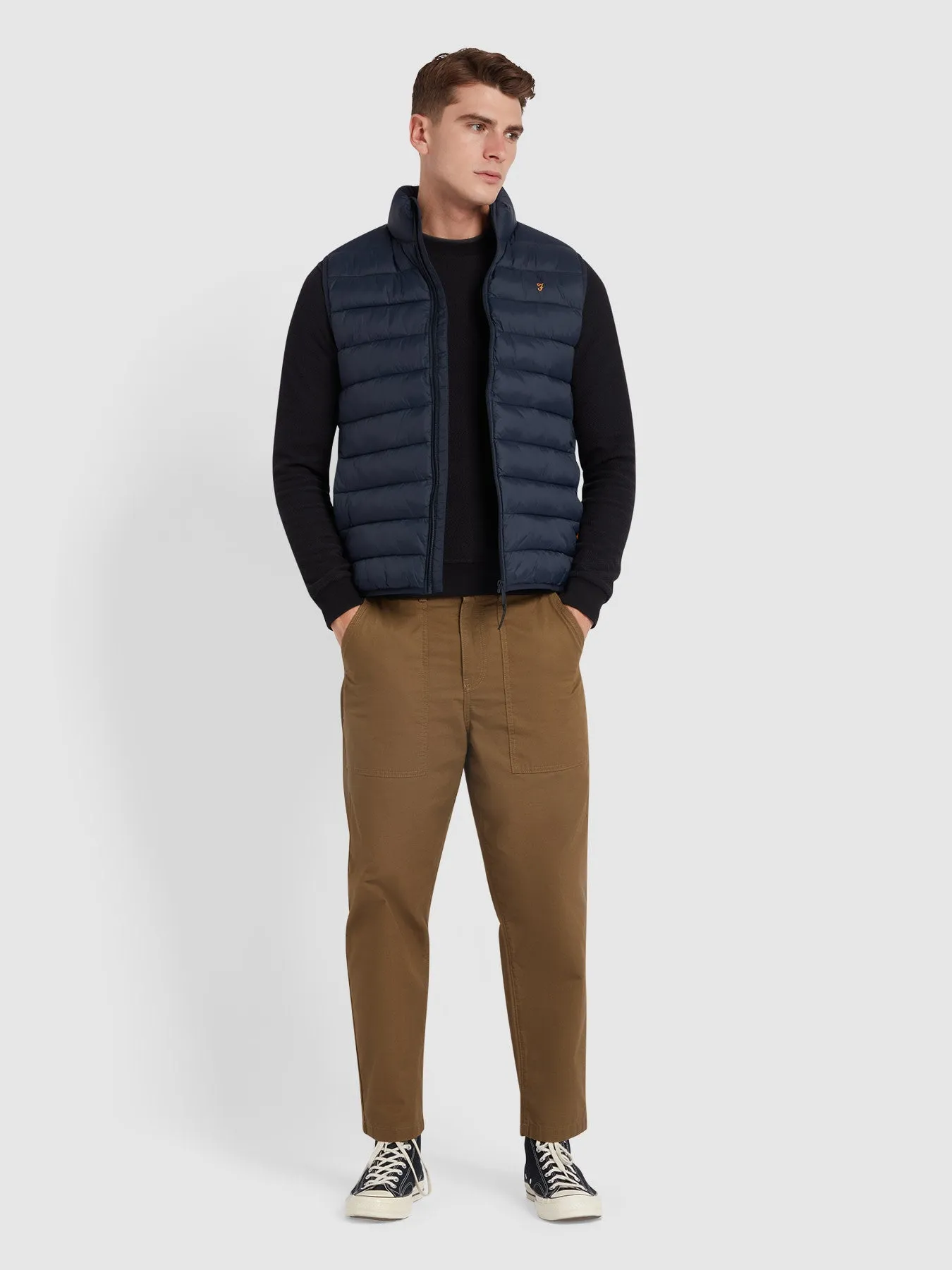Joel Wadded Gilet In True Navy sold by Farah product image thumbnail 2