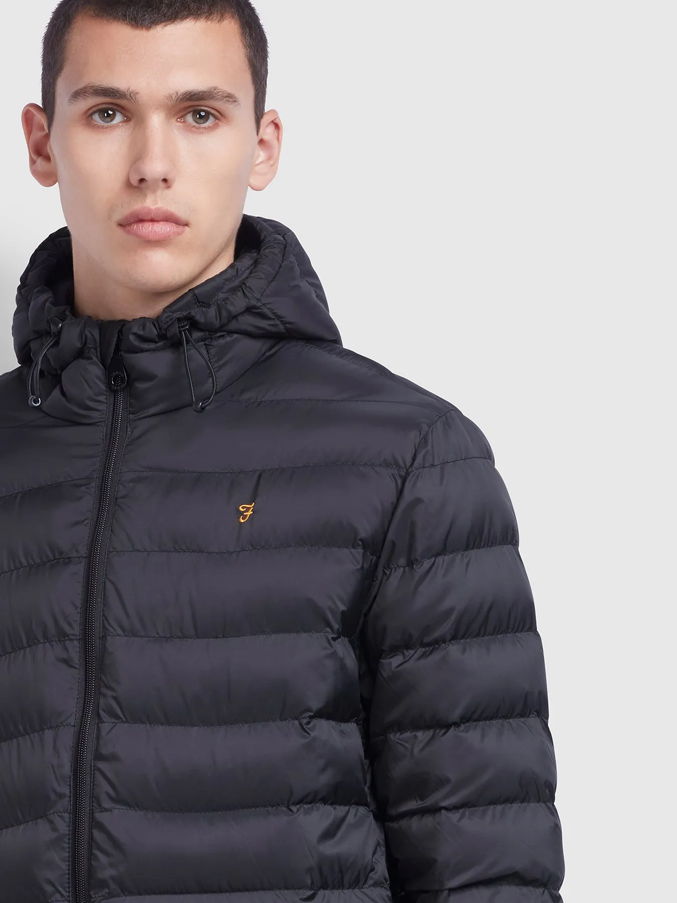 Strickland Wadded Puffer Jacket In Black sold by Farah product image thumbnail 3