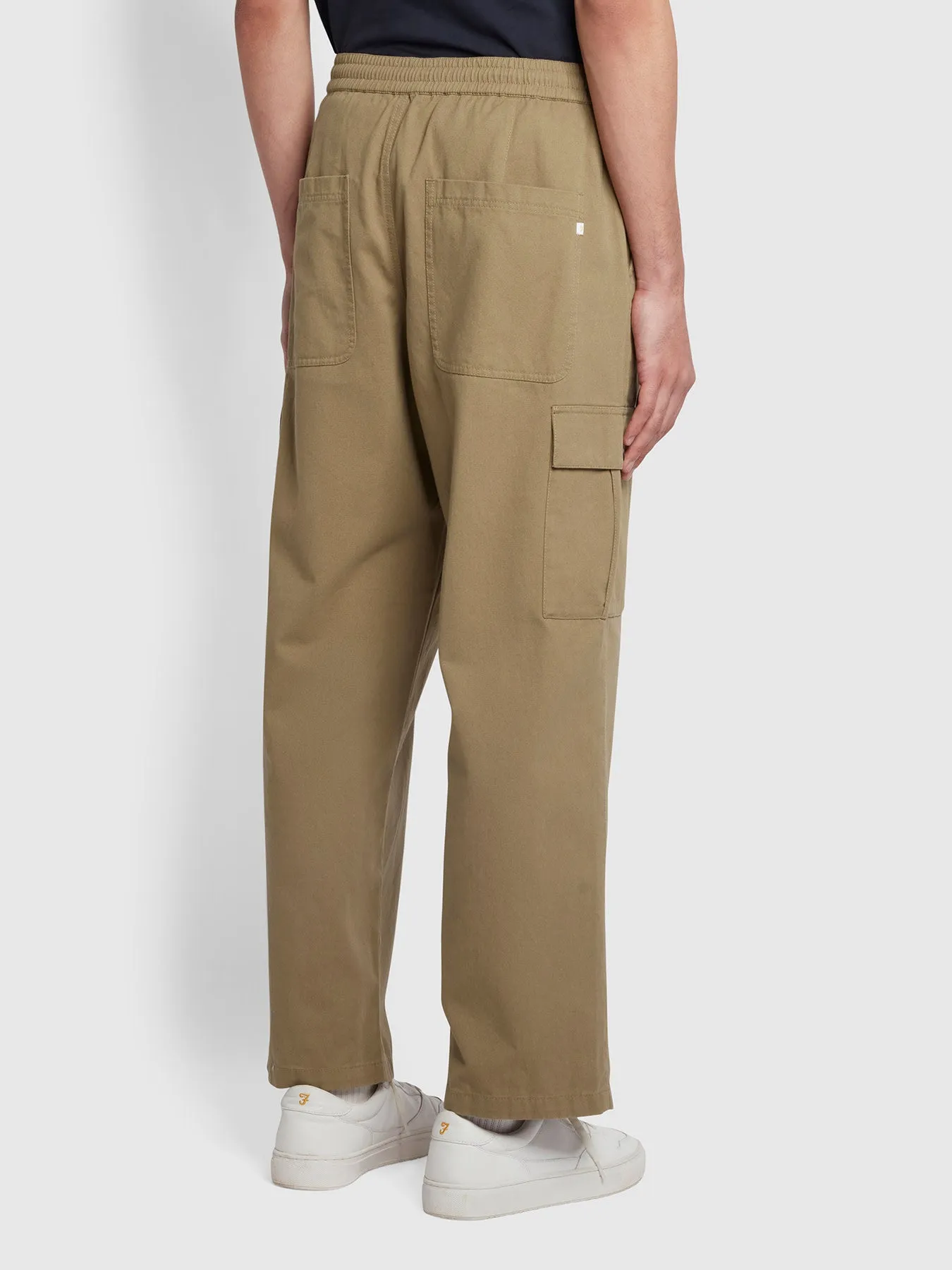 Greenport Regular Fit Twill Cargo Trousers In Beige sold by Farah product image thumbnail 4
