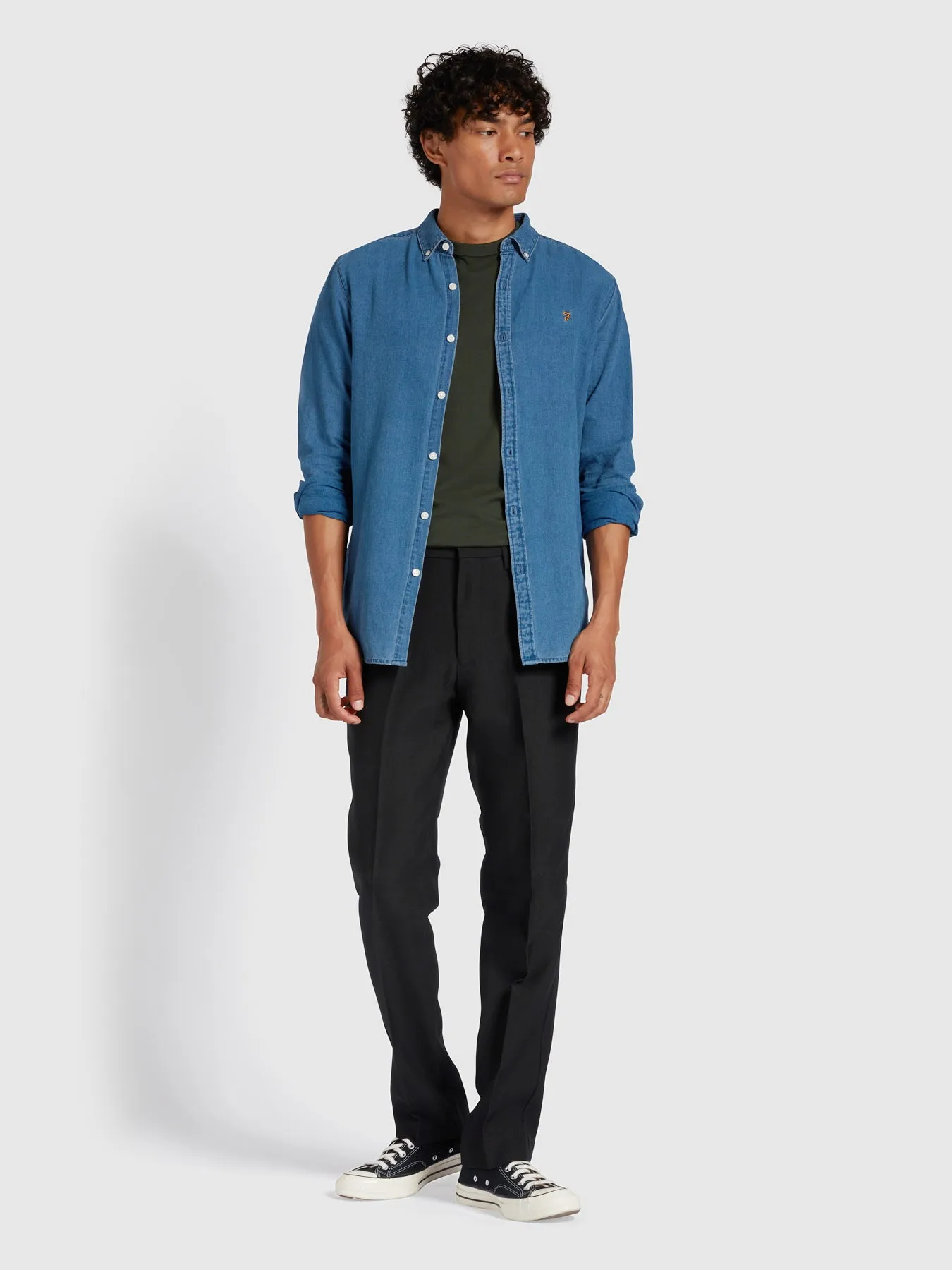 Hopsack Trouser In Black sold by Farah