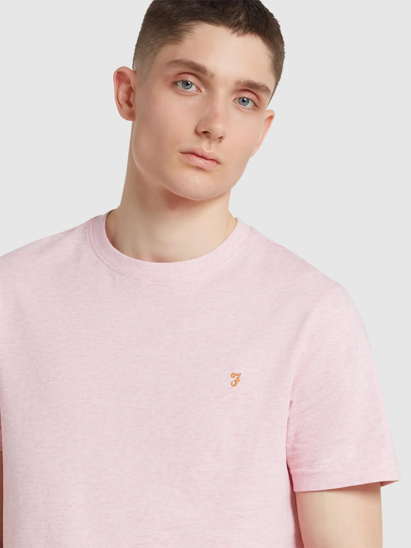 Danny Regular Fit Organic Cotton T-Shirt In Powder Pink Marl sold by Farah product image thumbnail 4