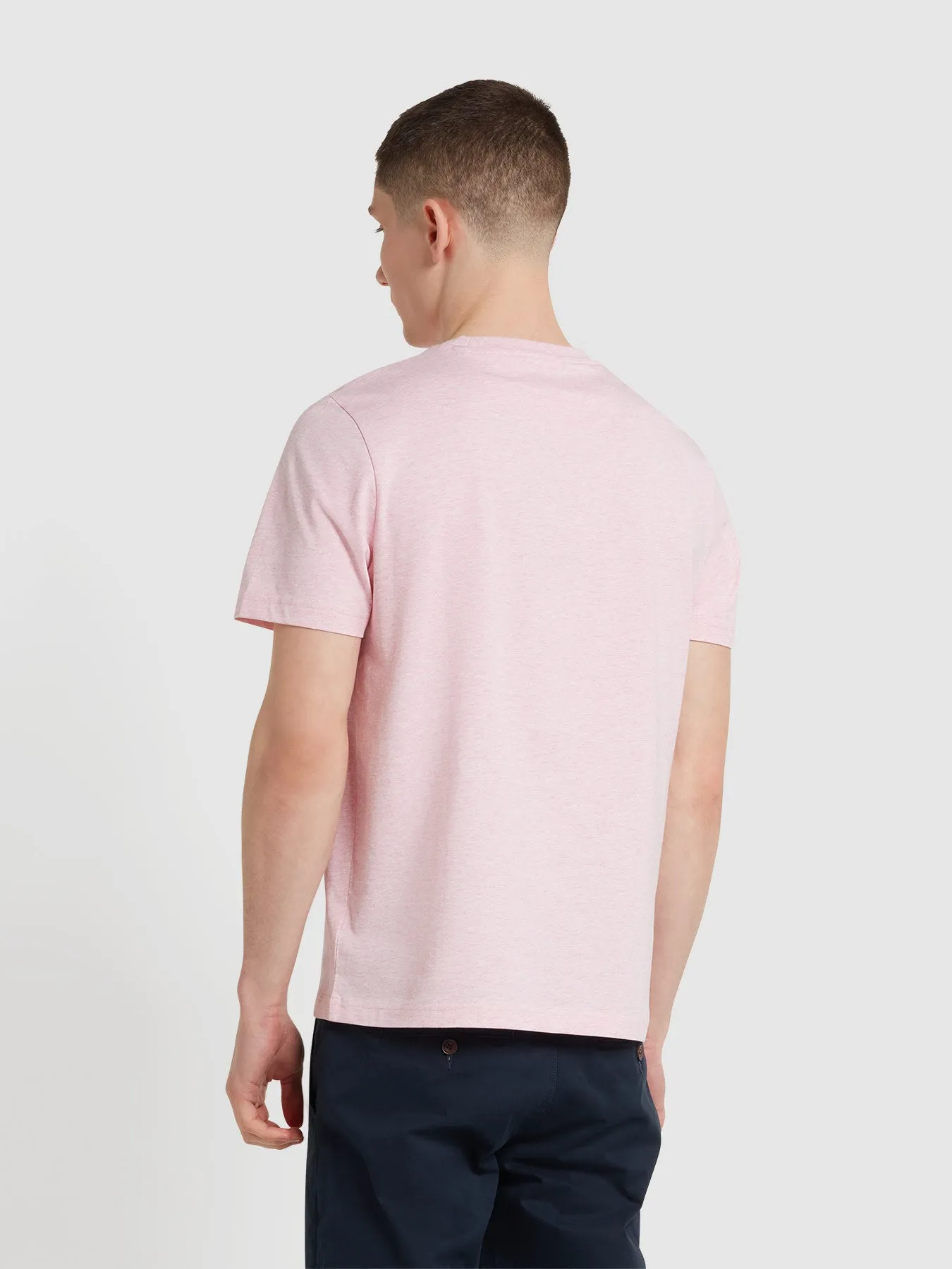 Danny Regular Fit Organic Cotton T-Shirt In Powder Pink Marl sold by Farah product image thumbnail 3