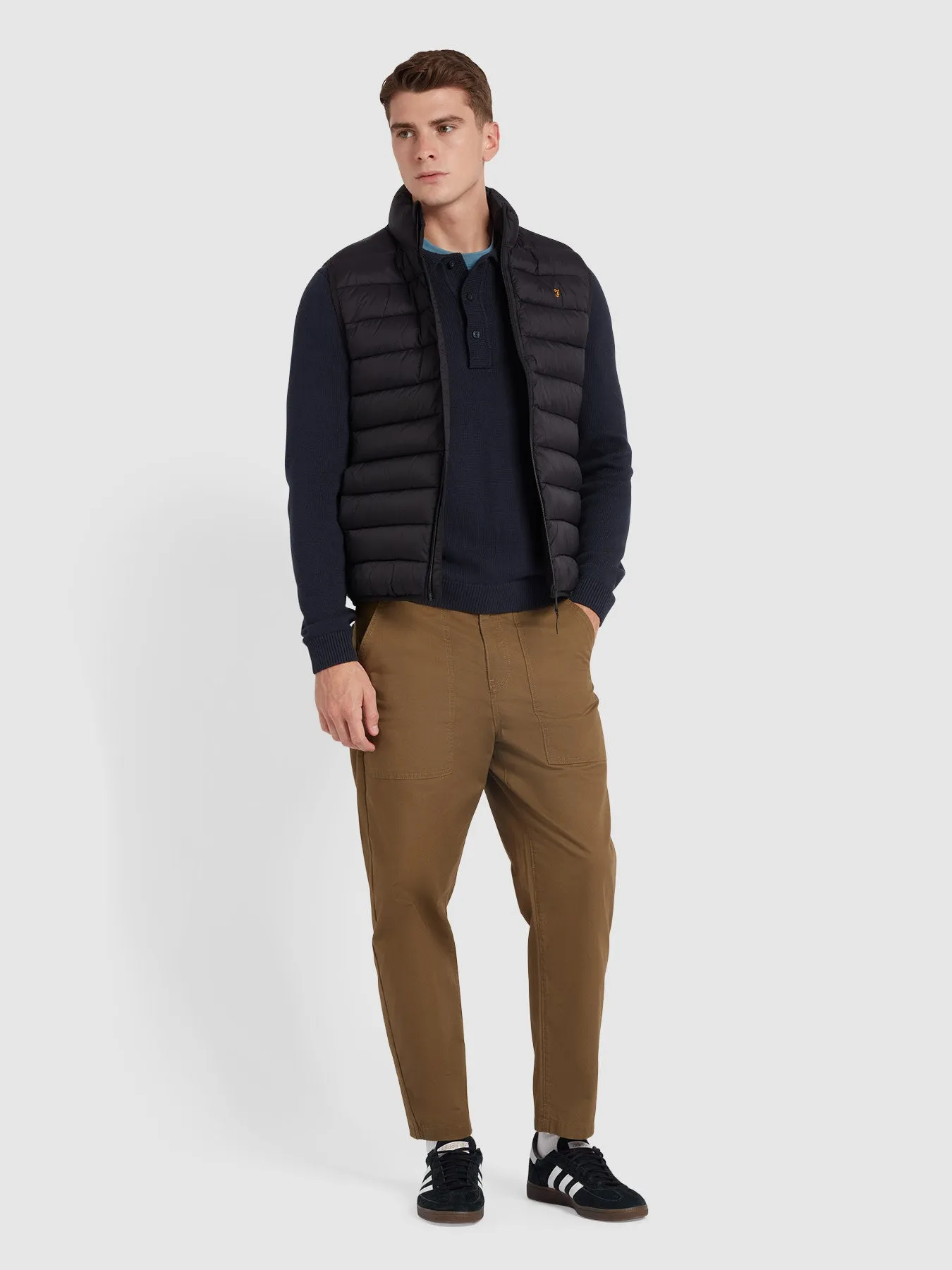 Hamlet Long Sleeve Knitted Polo In True Navy sold by Farah product image thumbnail 2