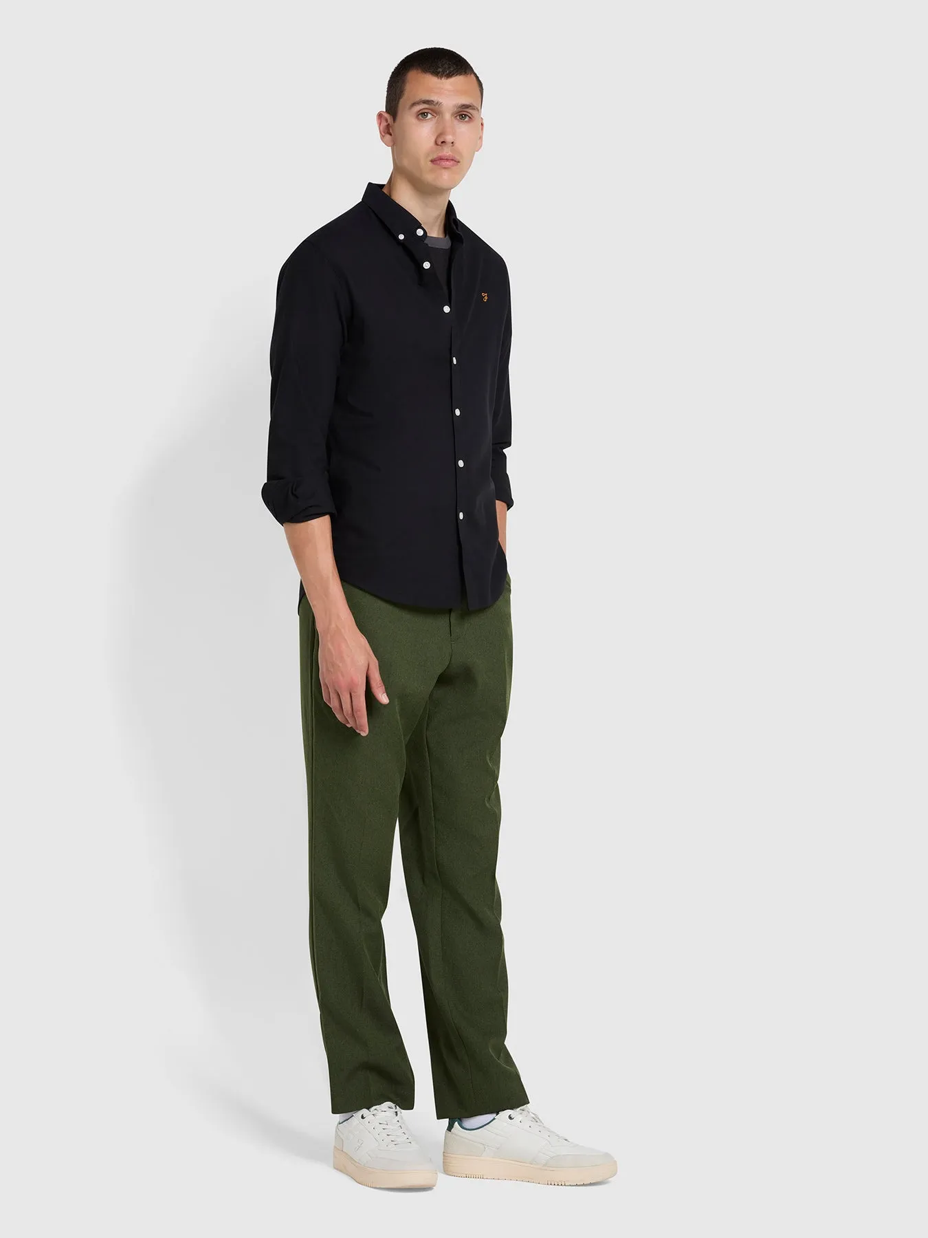 Groves Regular Fit Ringer T-Shirt In Black sold by Farah product image thumbnail 2