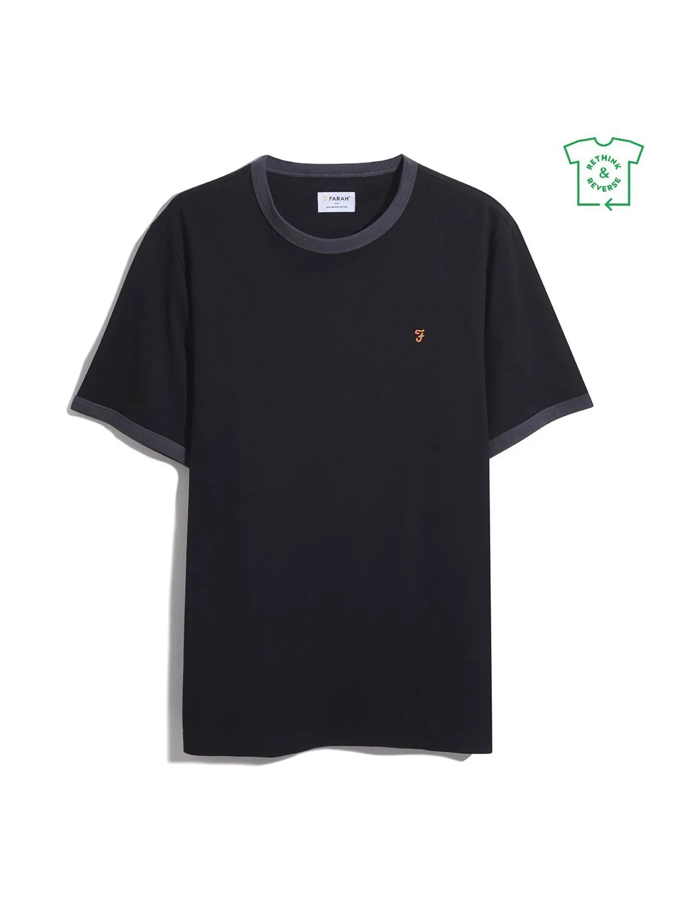 Groves Regular Fit Ringer T-Shirt In Black sold by Farah product image thumbnail 5