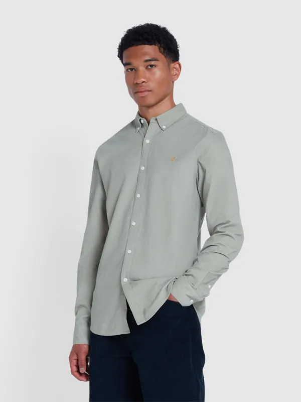 Fontella Slim Fit Corduroy Shirt In Balsam made by Farah
