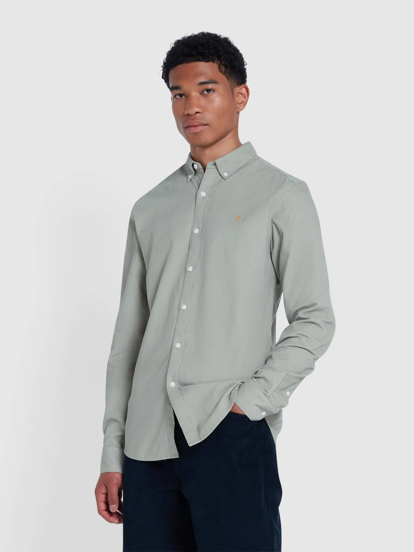 Fontella Slim Fit Corduroy Shirt In Balsam sold by Farah