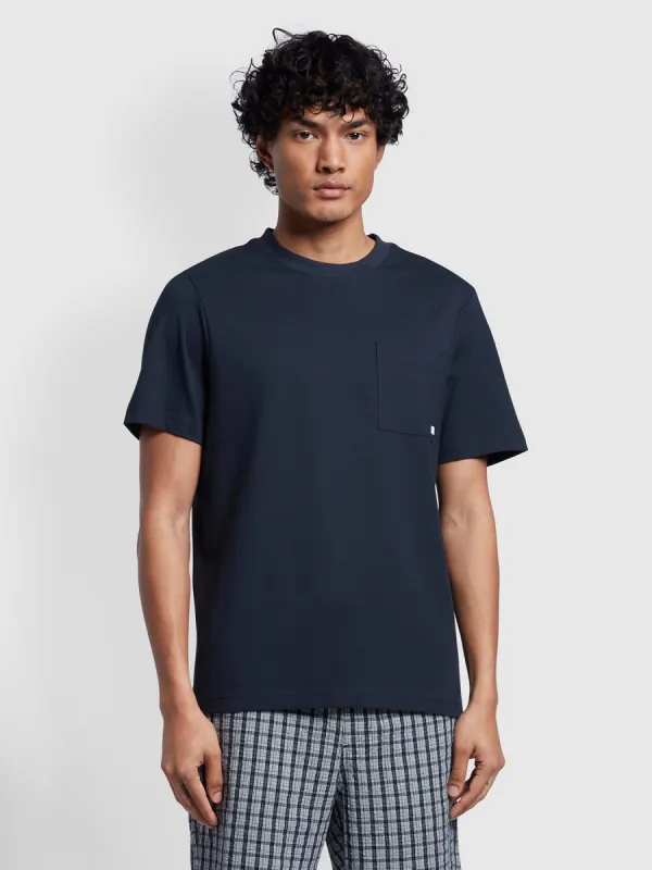 Stacy Regular Fit Pocket T-Shirt In True Navy sold by Farah