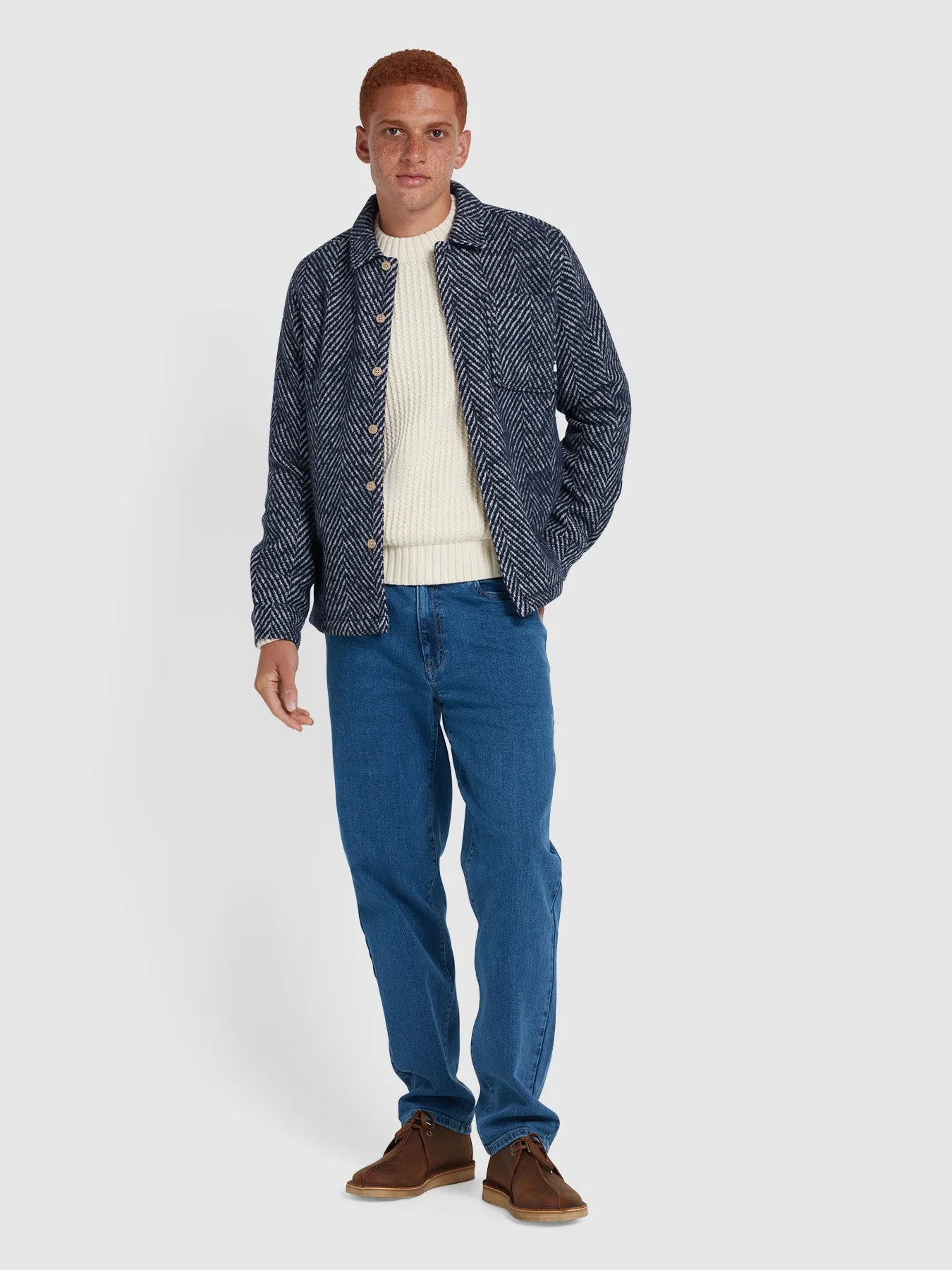 Davies Chevron Overshirt In True Navy sold by Farah product image thumbnail 2