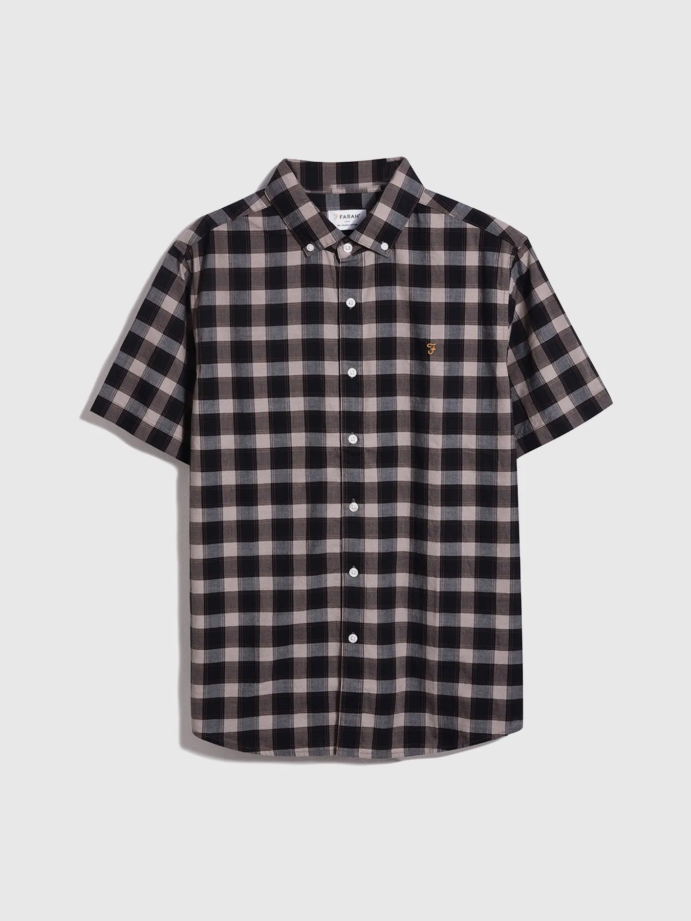 Beckford Relaxed Fit Check Shirt In Smoky Brown sold by Farah