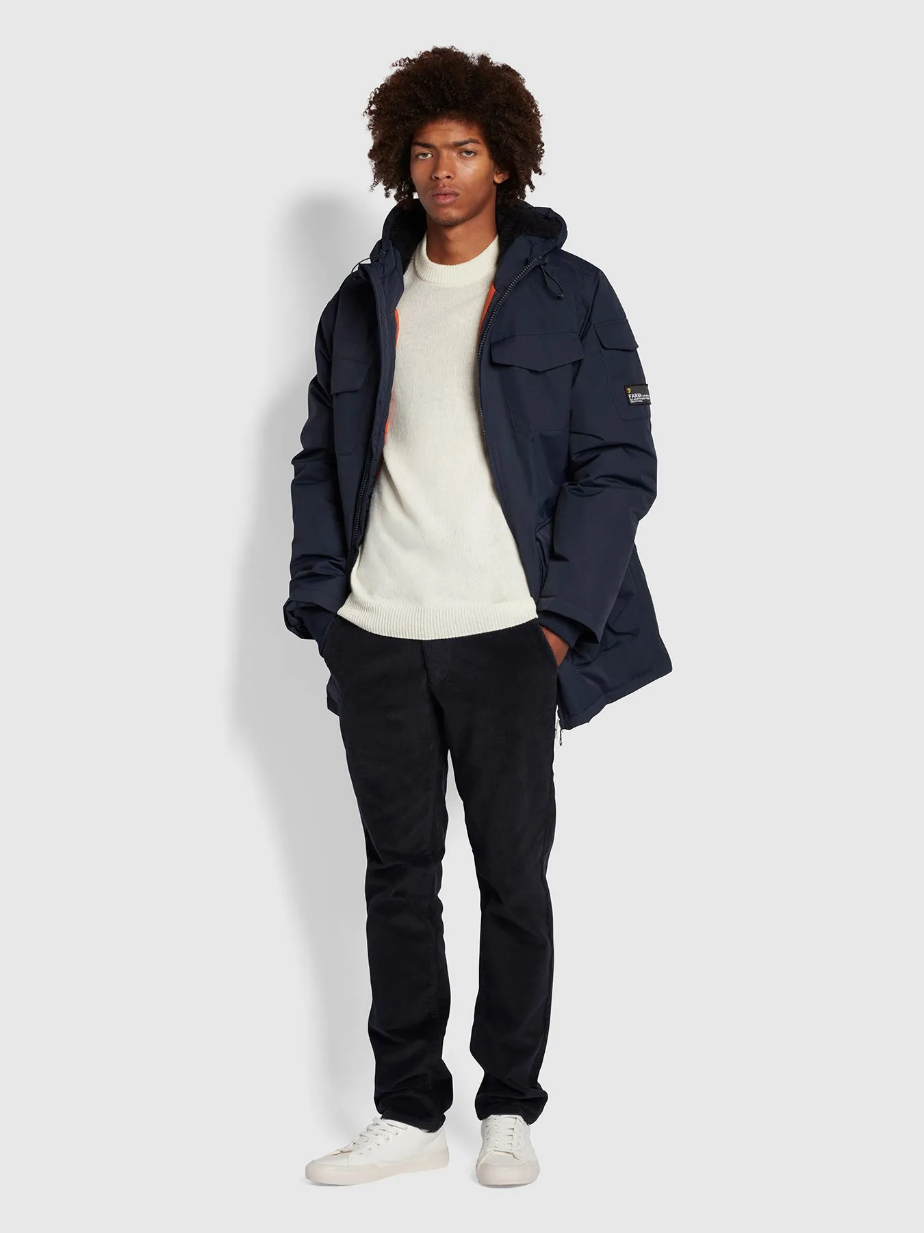 Calgary Regular Fit Parka Jacket In True Navy sold by Farah product image thumbnail 2