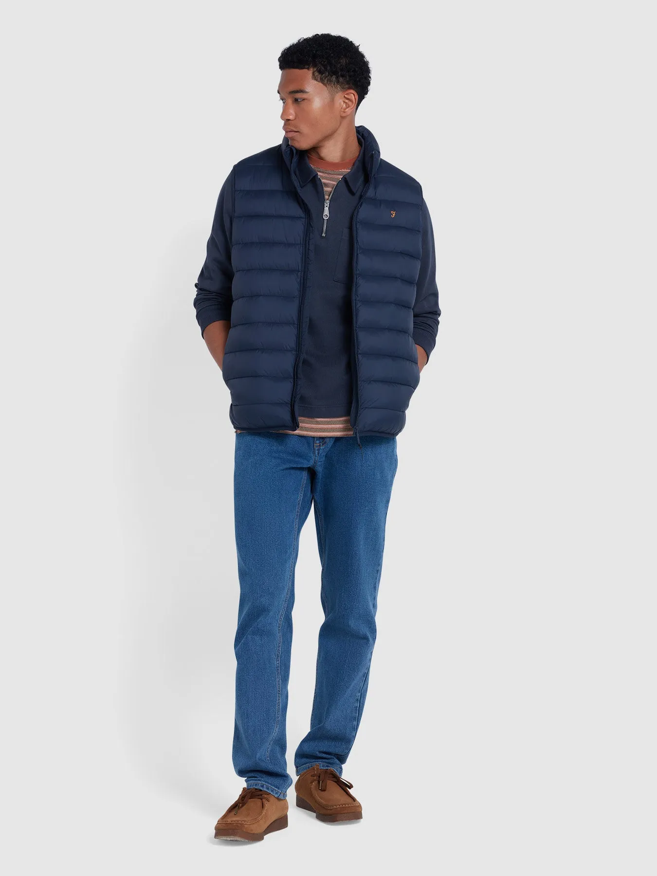 Creston Quarter Zip Rugby Sweatshirt In True Navy sold by Farah product image thumbnail 2