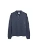 Creston Quarter Zip Rugby Sweatshirt In True Navy sold by Farah