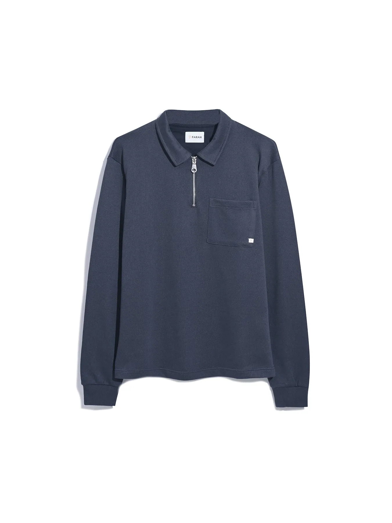 Creston Quarter Zip Rugby Sweatshirt In True Navy sold by Farah product image thumbnail 5