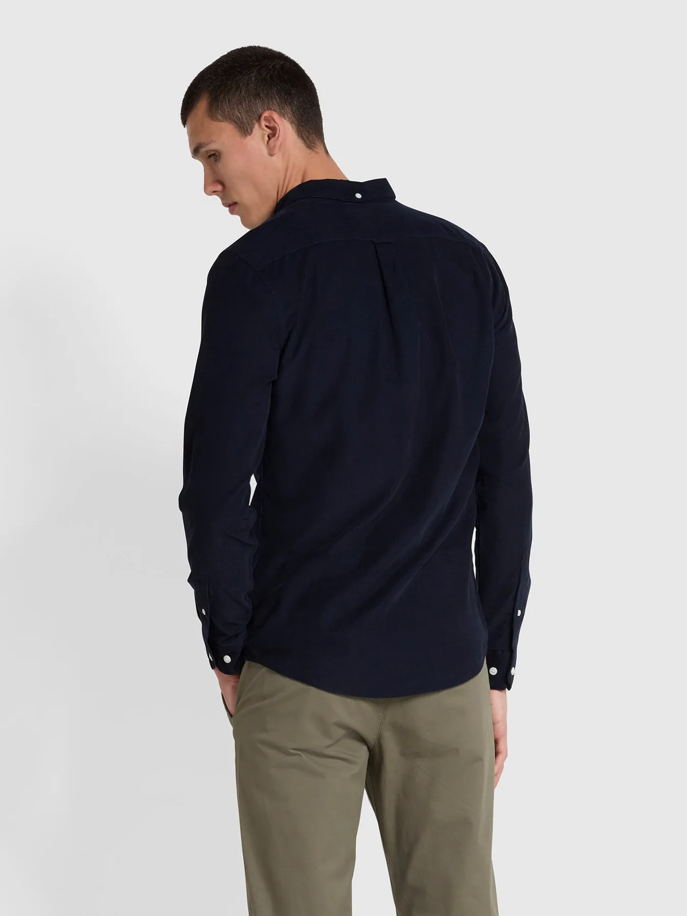 Fontella Slim Fit Corduroy Shirt In True Navy sold by Farah product image thumbnail 4