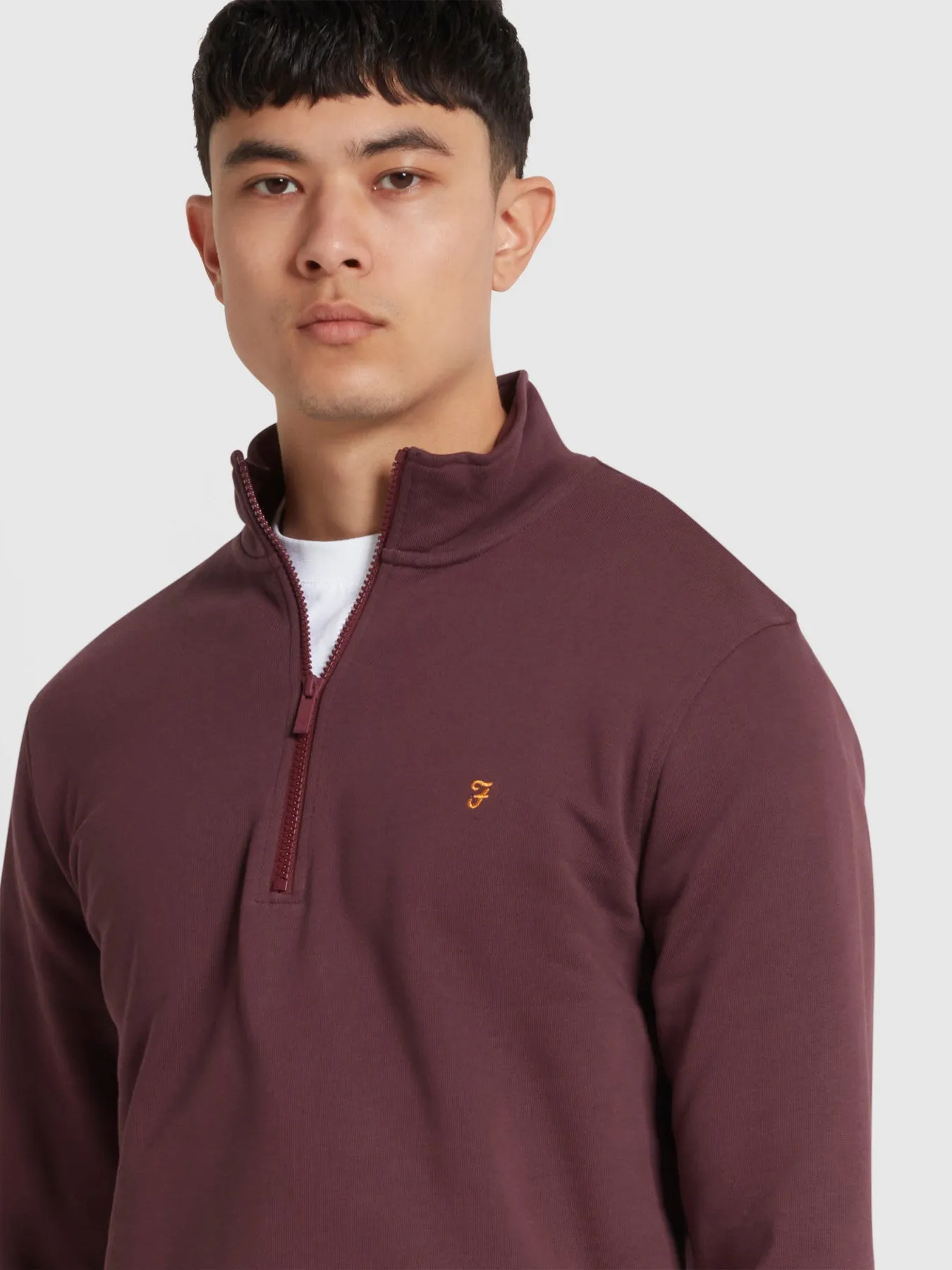 Kelly Quarter Zip Sweatshirt In Farah Red sold by Farah product image thumbnail 4