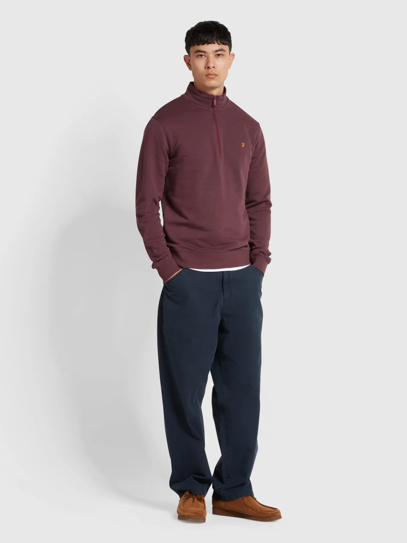 Kelly Quarter Zip Sweatshirt In Farah Red sold by Farah product image thumbnail 2