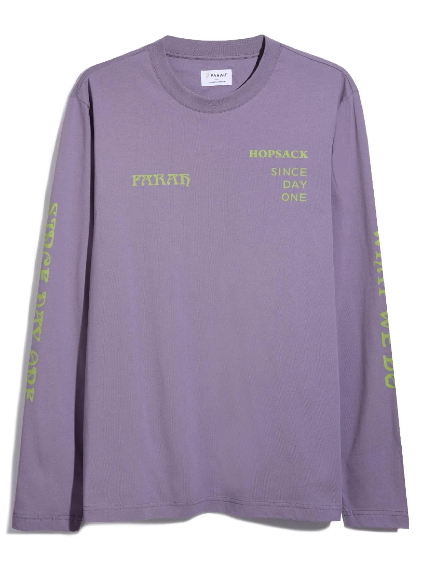 Lopez Graphic Long Sleeve Tee In Dusty Purple sold by Farah