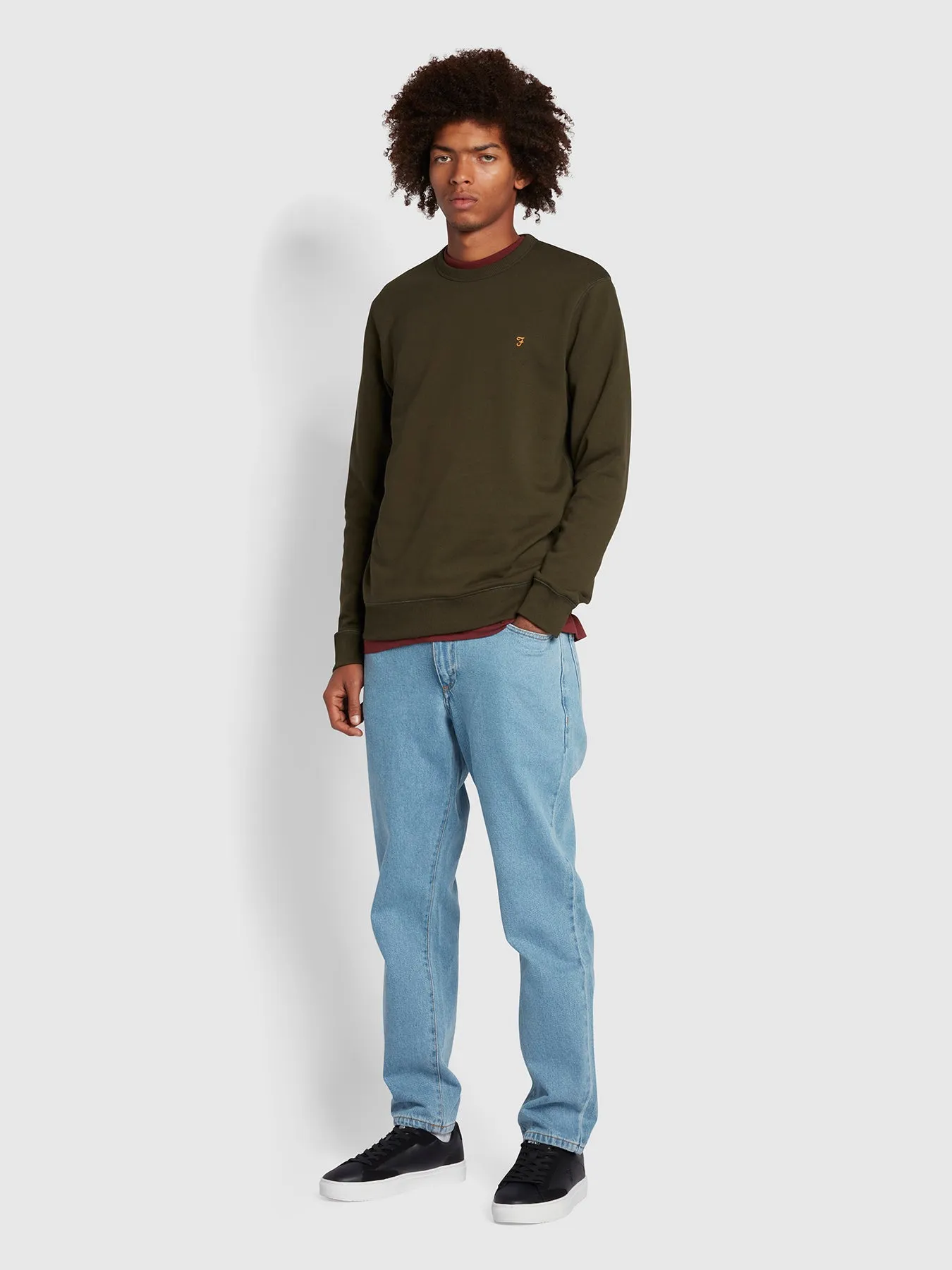 Rushmore Tapered Fit Jeans In Arctic Wash sold by Farah