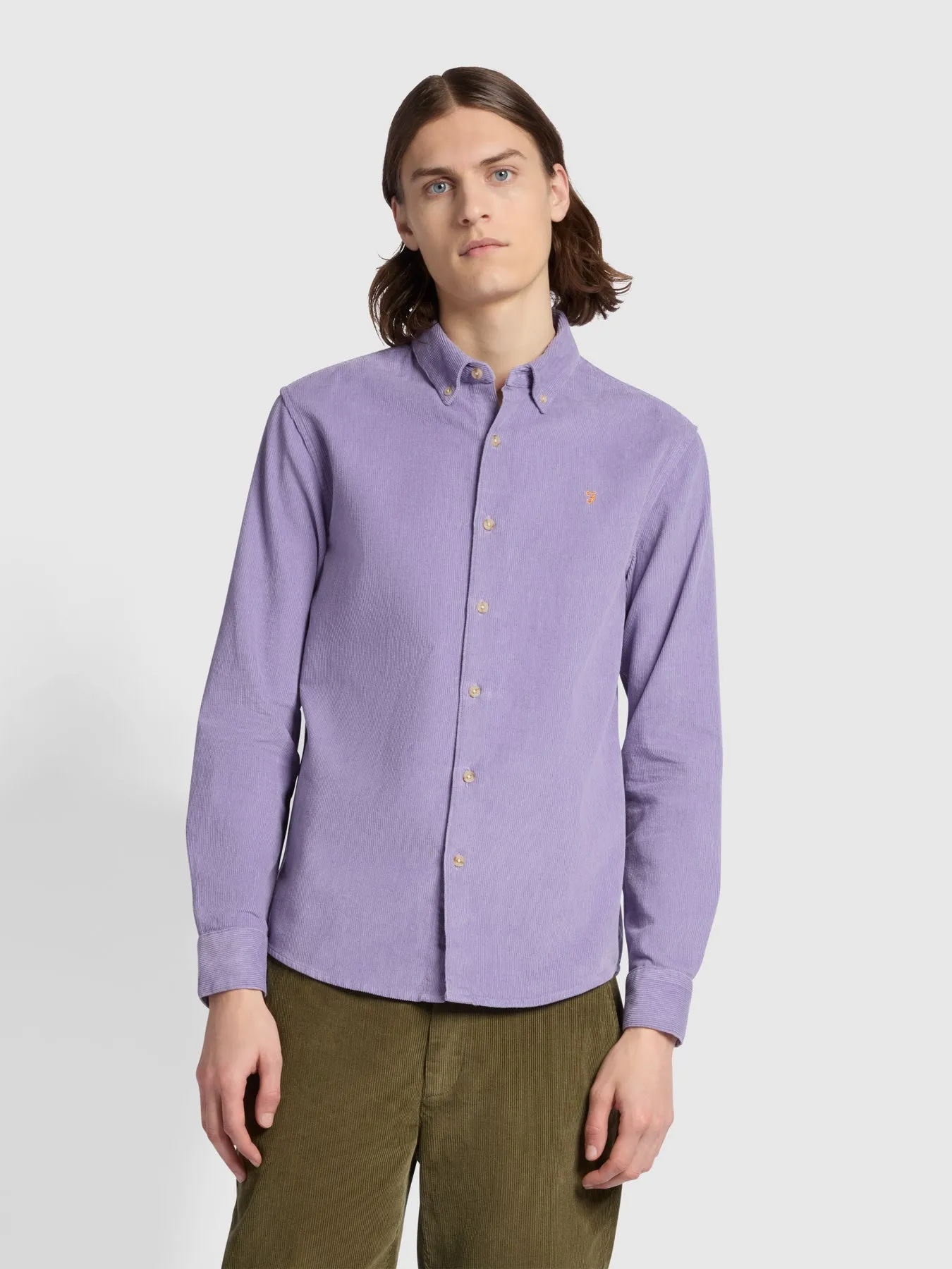 Bowery Casual Fit Long Sleeve Shirt In Lavender Sunrise sold by Farah