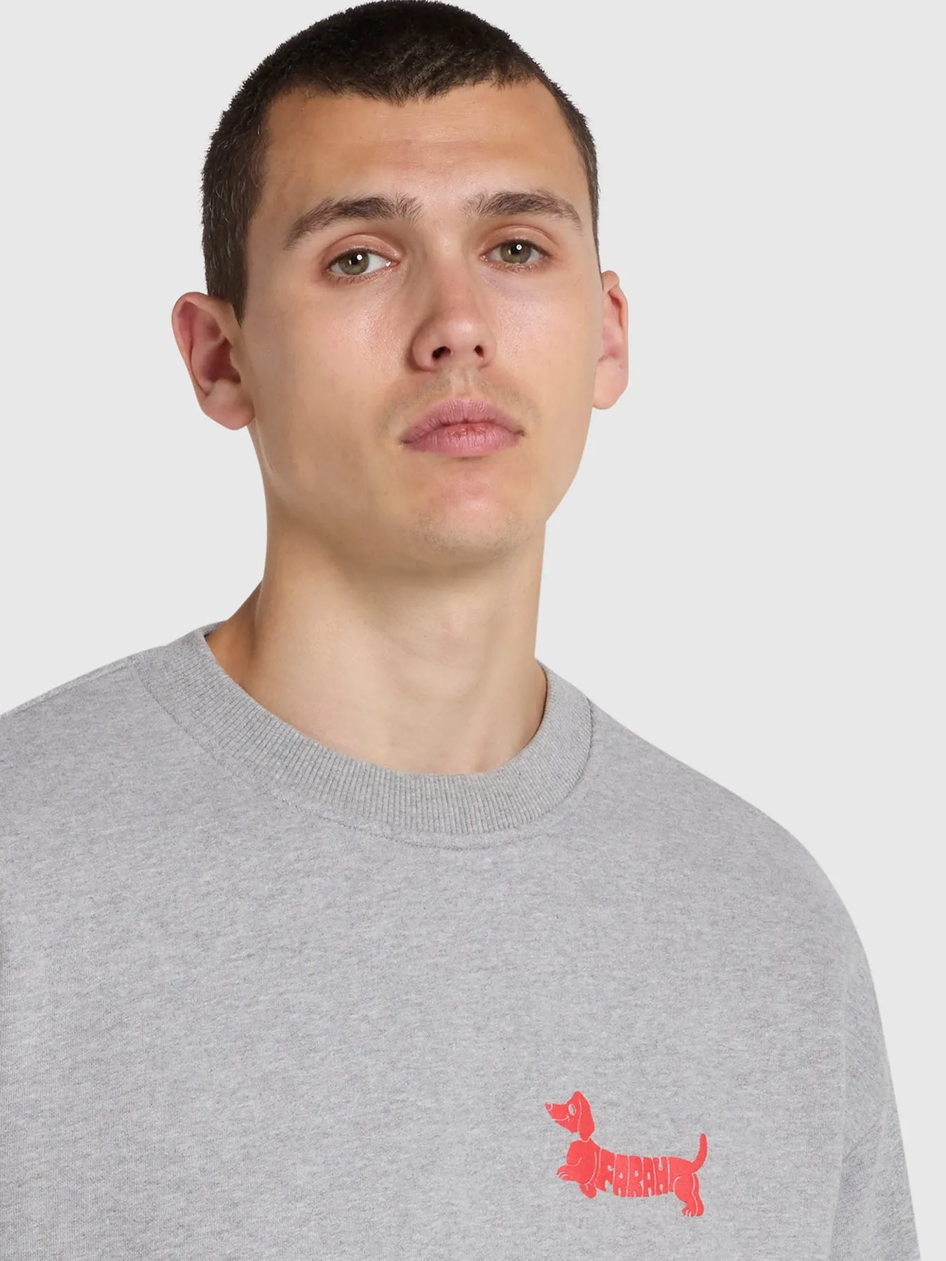 Puglia Relaxed Fit Crew Neck Graphic Sweatshirt In Light Grey Marl sold by Farah product image thumbnail 4