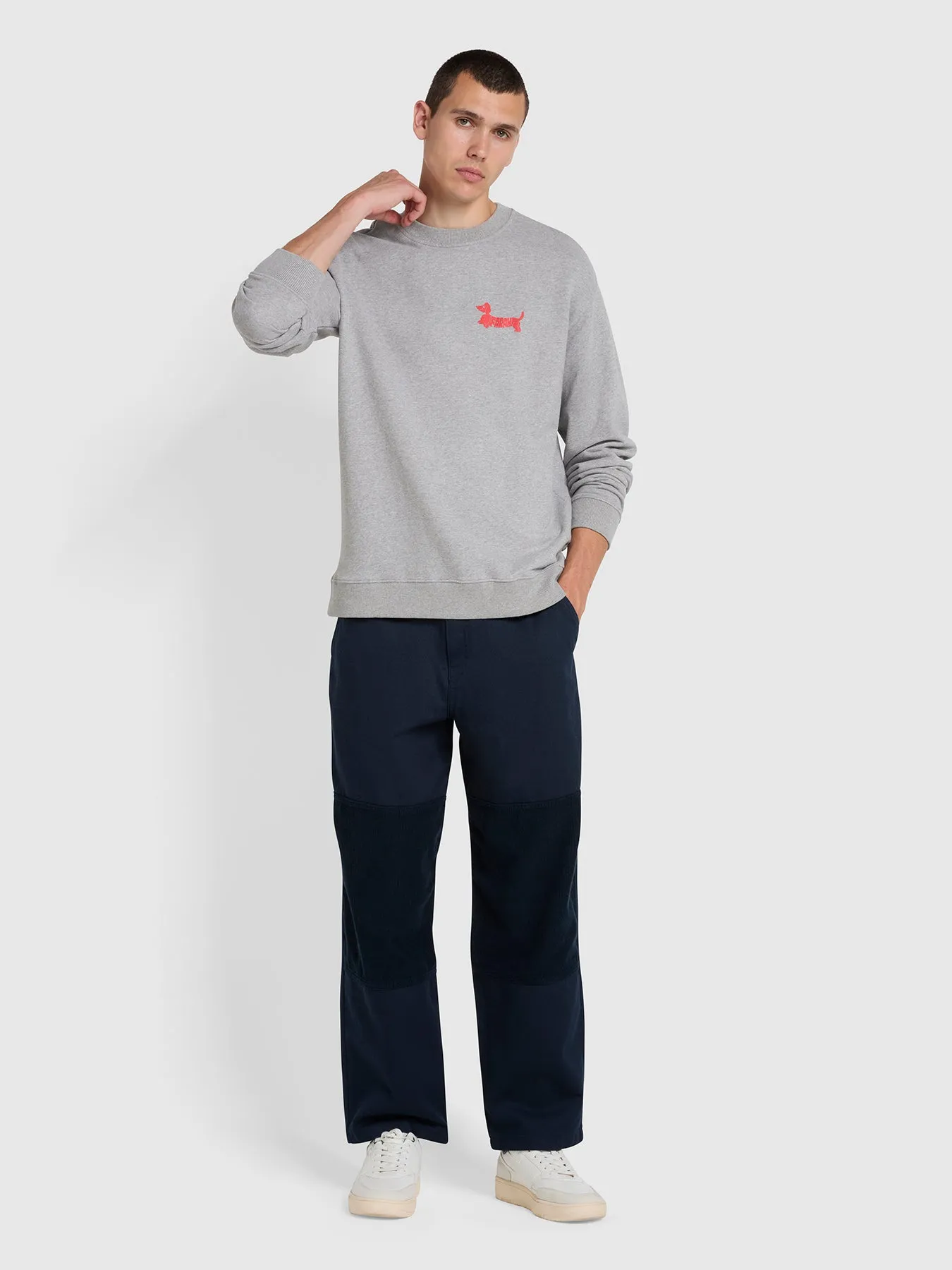 Puglia Relaxed Fit Crew Neck Graphic Sweatshirt In Light Grey Marl sold by Farah product image thumbnail 2