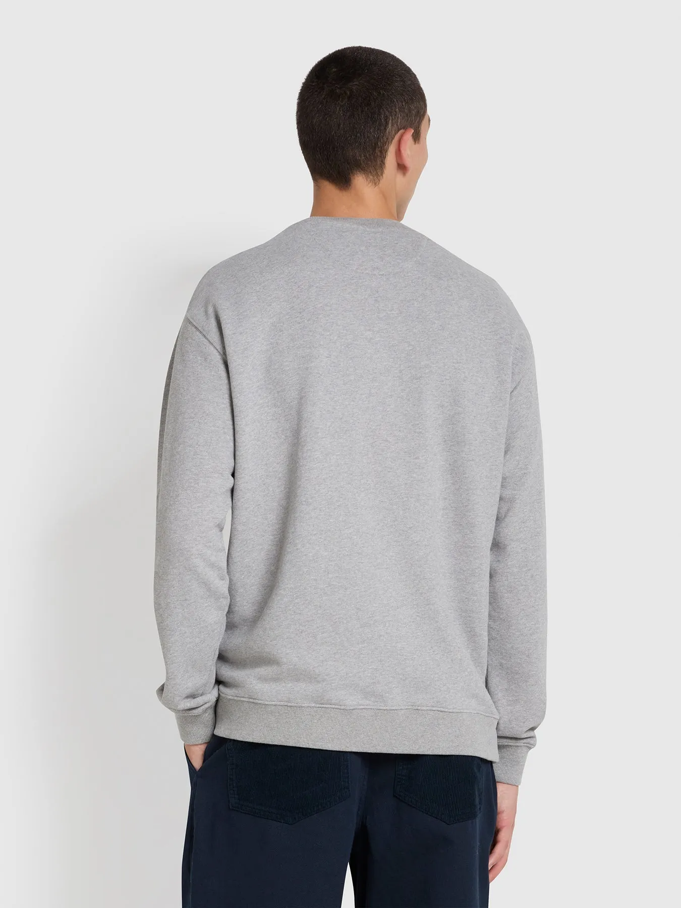 Puglia Relaxed Fit Crew Neck Graphic Sweatshirt In Light Grey Marl sold by Farah product image thumbnail 3