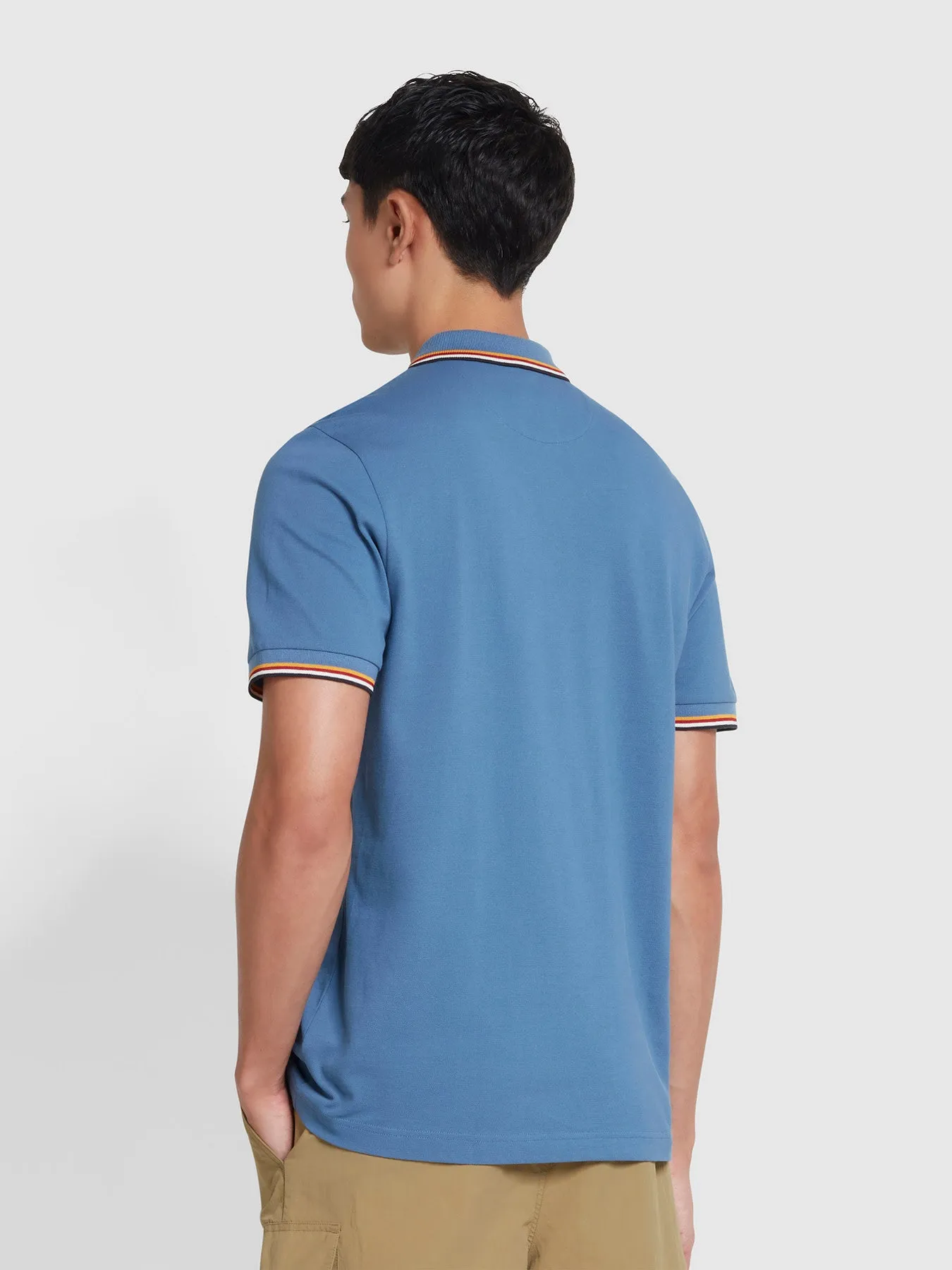 Alvin Tipped Collar Polo Shirt In Sheaf Blue sold by Farah product image thumbnail 3