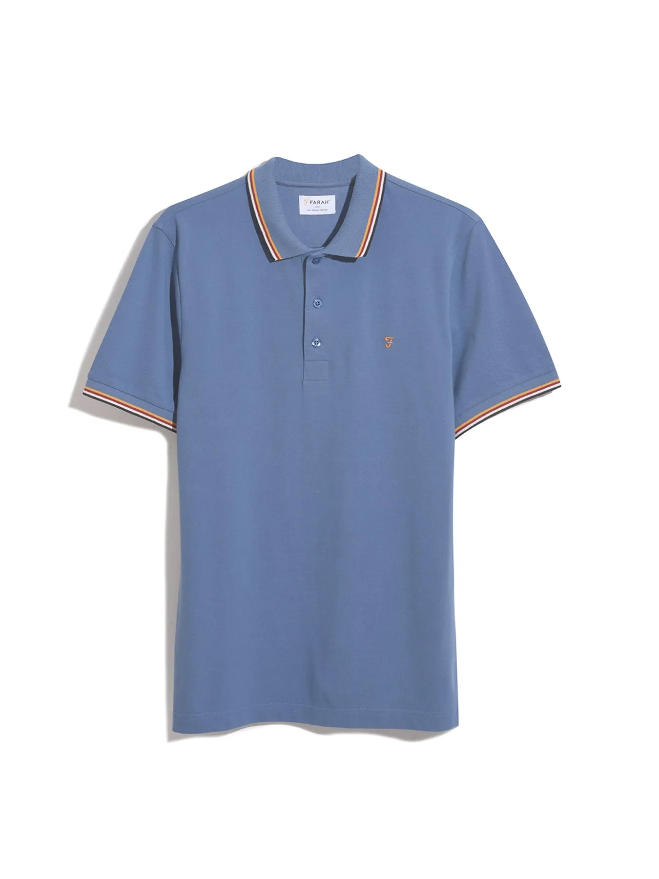 Alvin Tipped Collar Polo Shirt In Sheaf Blue sold by Farah product image thumbnail 5