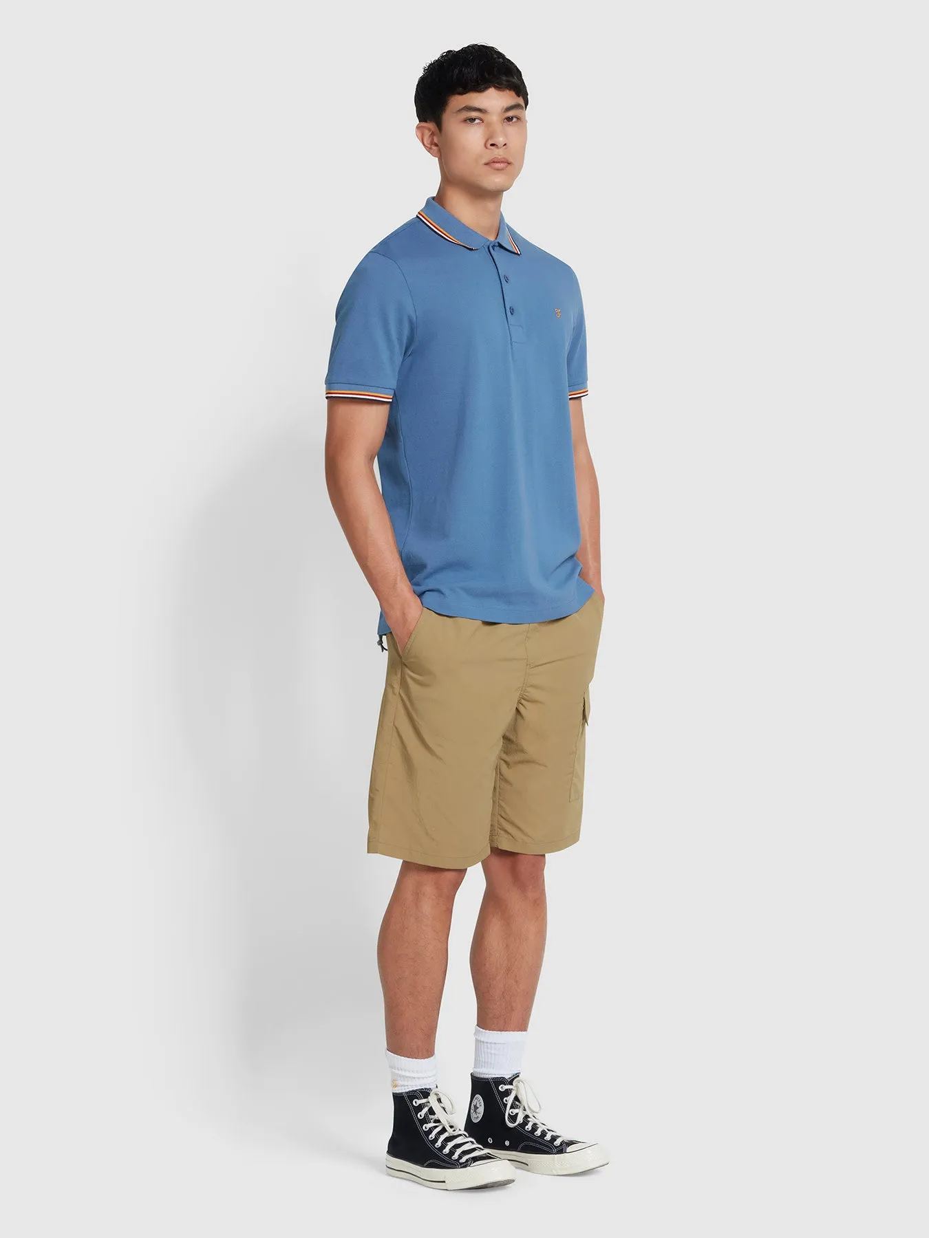 Alvin Tipped Collar Polo Shirt In Sheaf Blue sold by Farah product image thumbnail 2