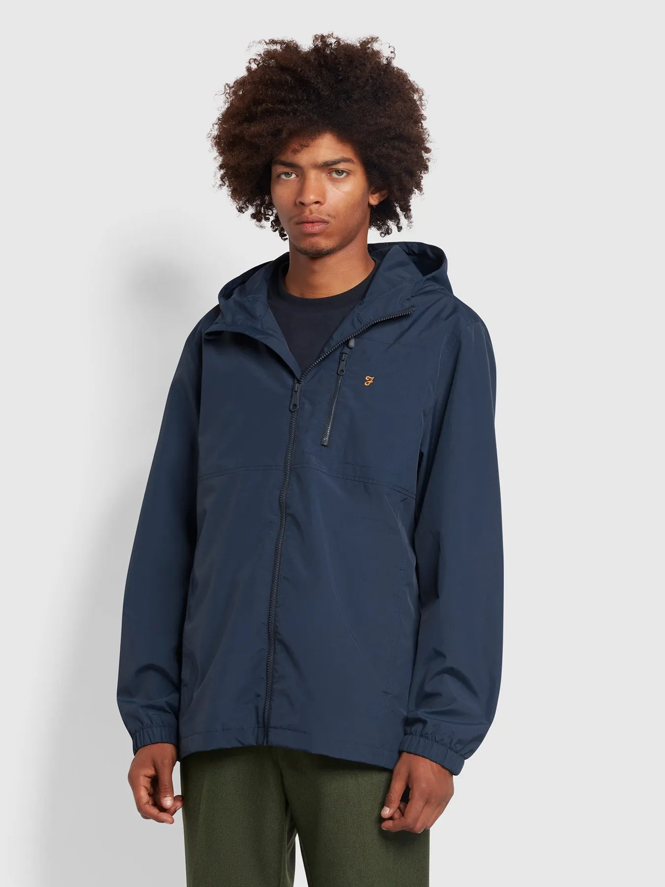 Westchester Recycled Regular Fit Hooded Jacket In True Navy sold by Farah