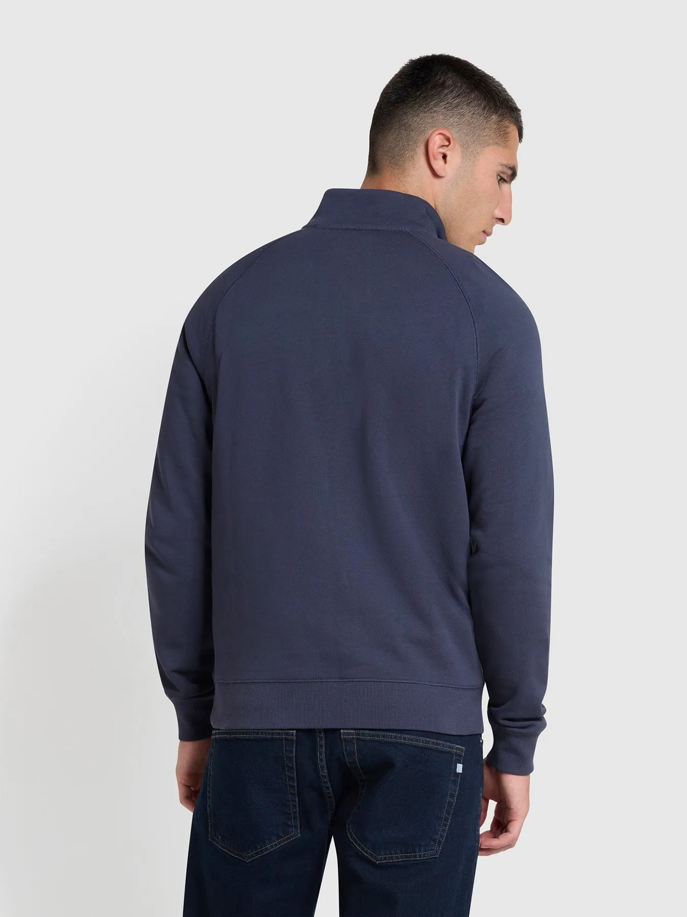Jim Quarter Zip Sweatshirt In Liquorice Blue sold by Farah product image thumbnail 3