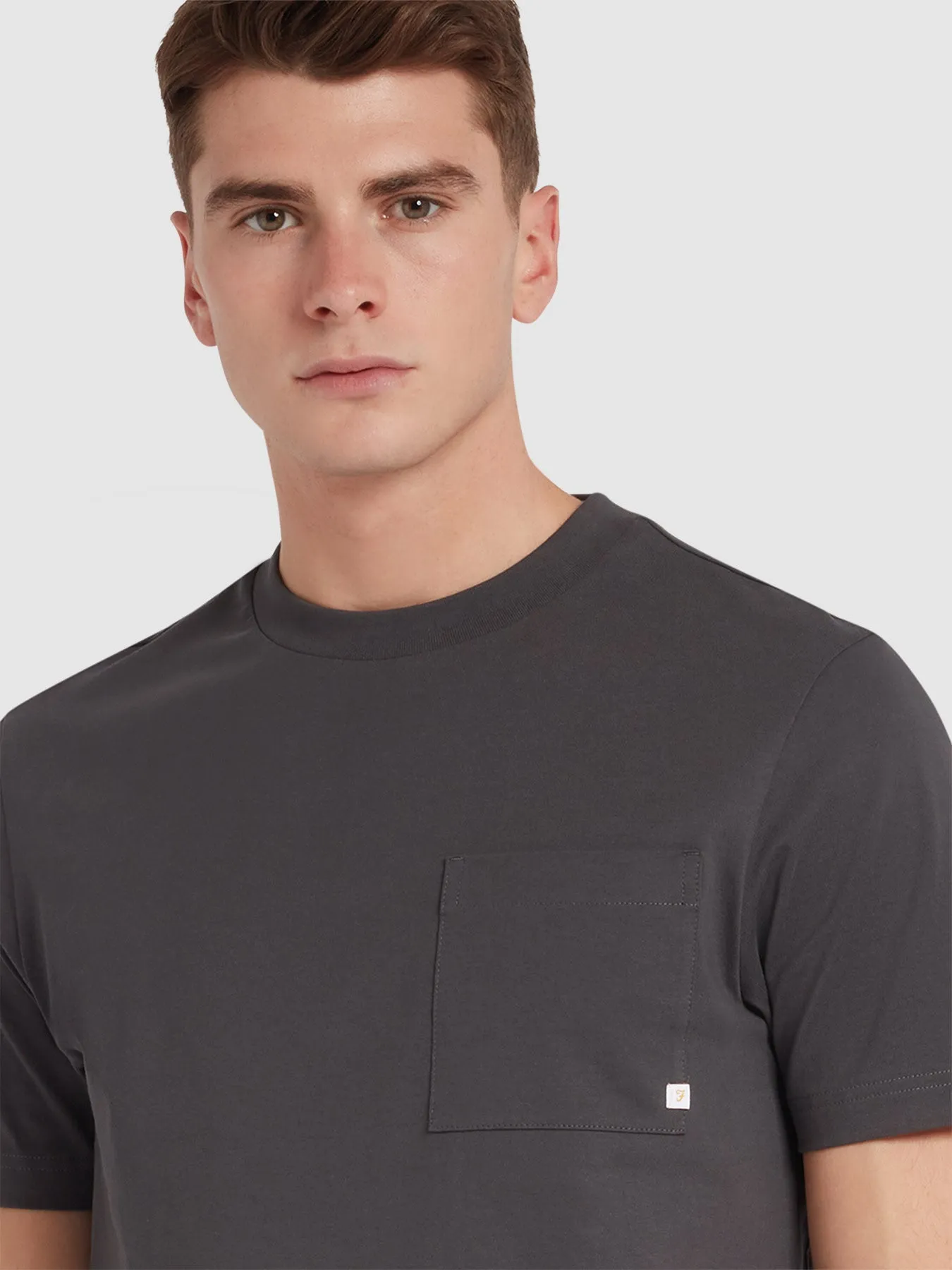 Stacy Regular Fit Pocket T-Shirt In Charcoal sold by Farah product image thumbnail 4
