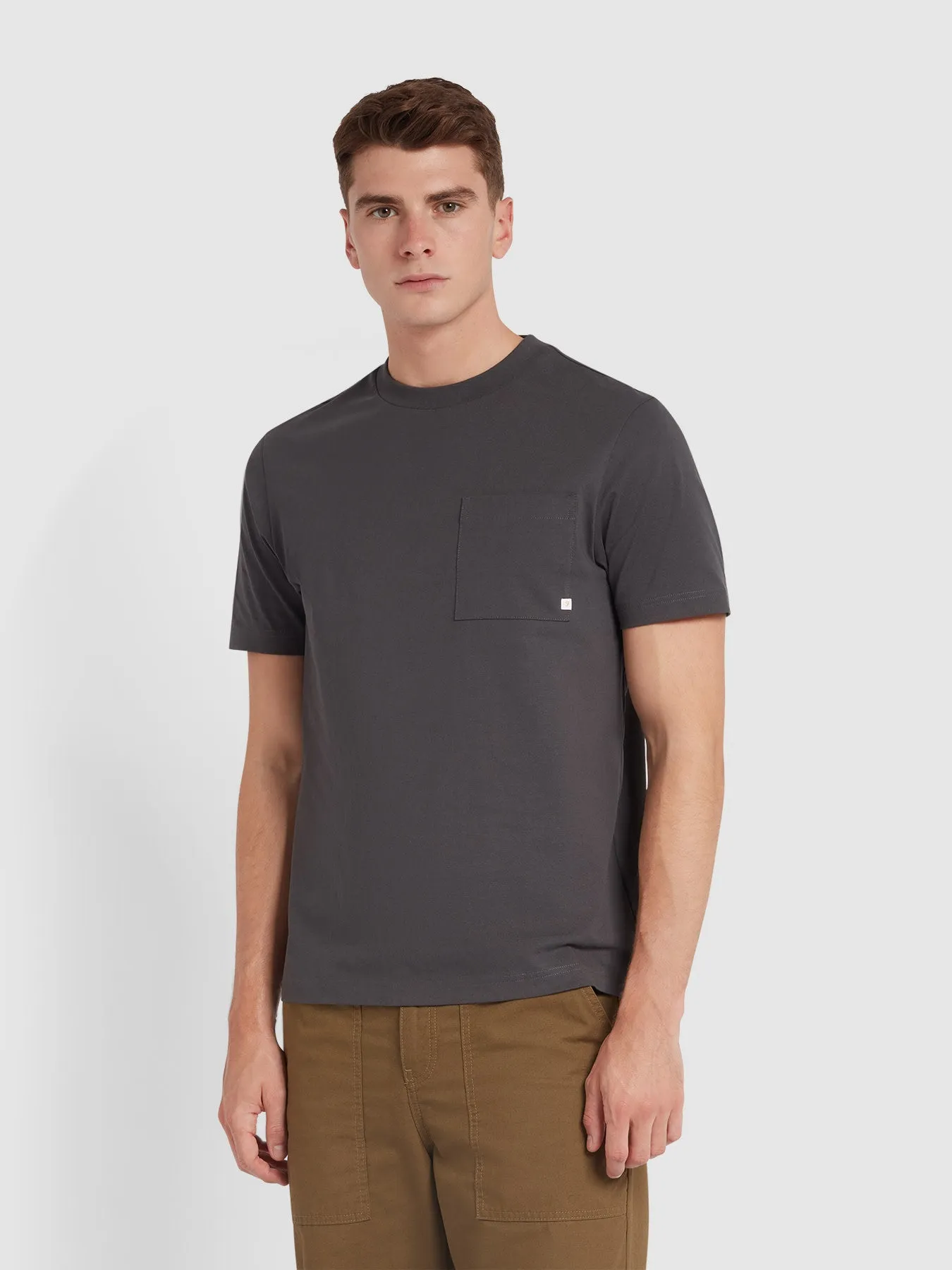 Stacy Regular Fit Pocket T-Shirt In Charcoal sold by Farah