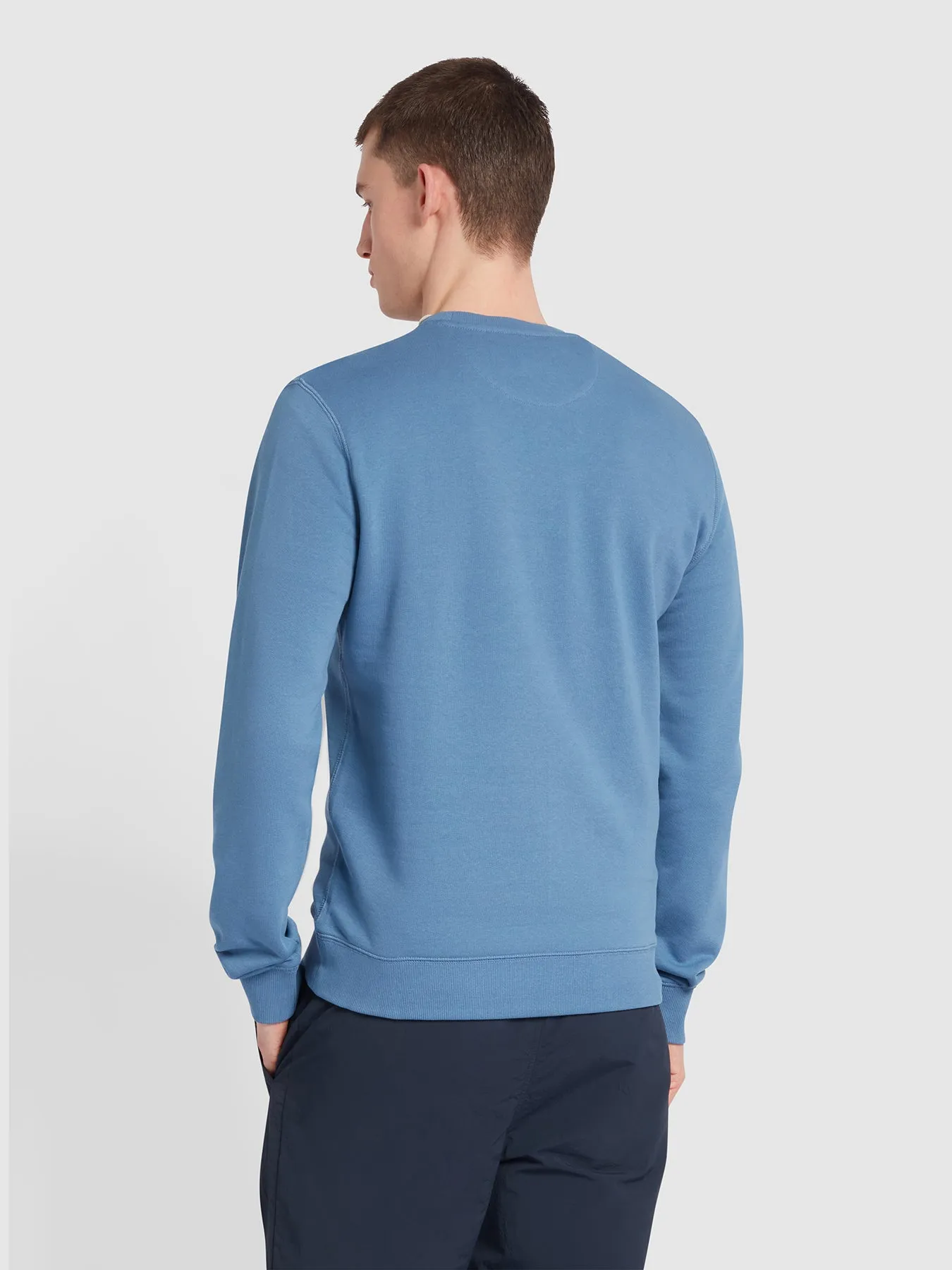 Tim Organic Cotton Crew Neck Sweatshirt In Sheaf Blue sold by Farah product image thumbnail 3