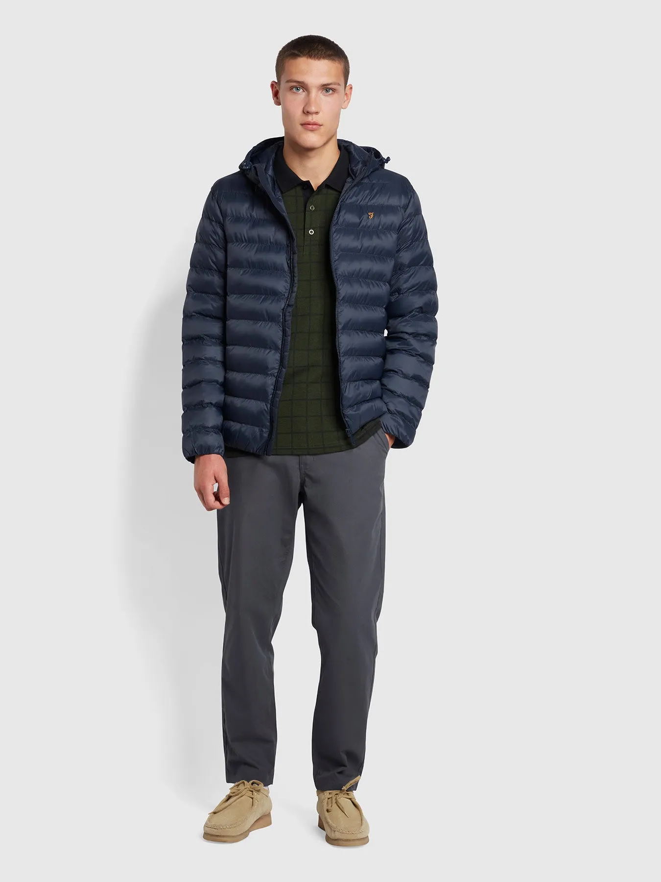 Hunningale Slim Fit Check Organic Cotton Polo Shirt In Evergreen sold by Farah product image thumbnail 2