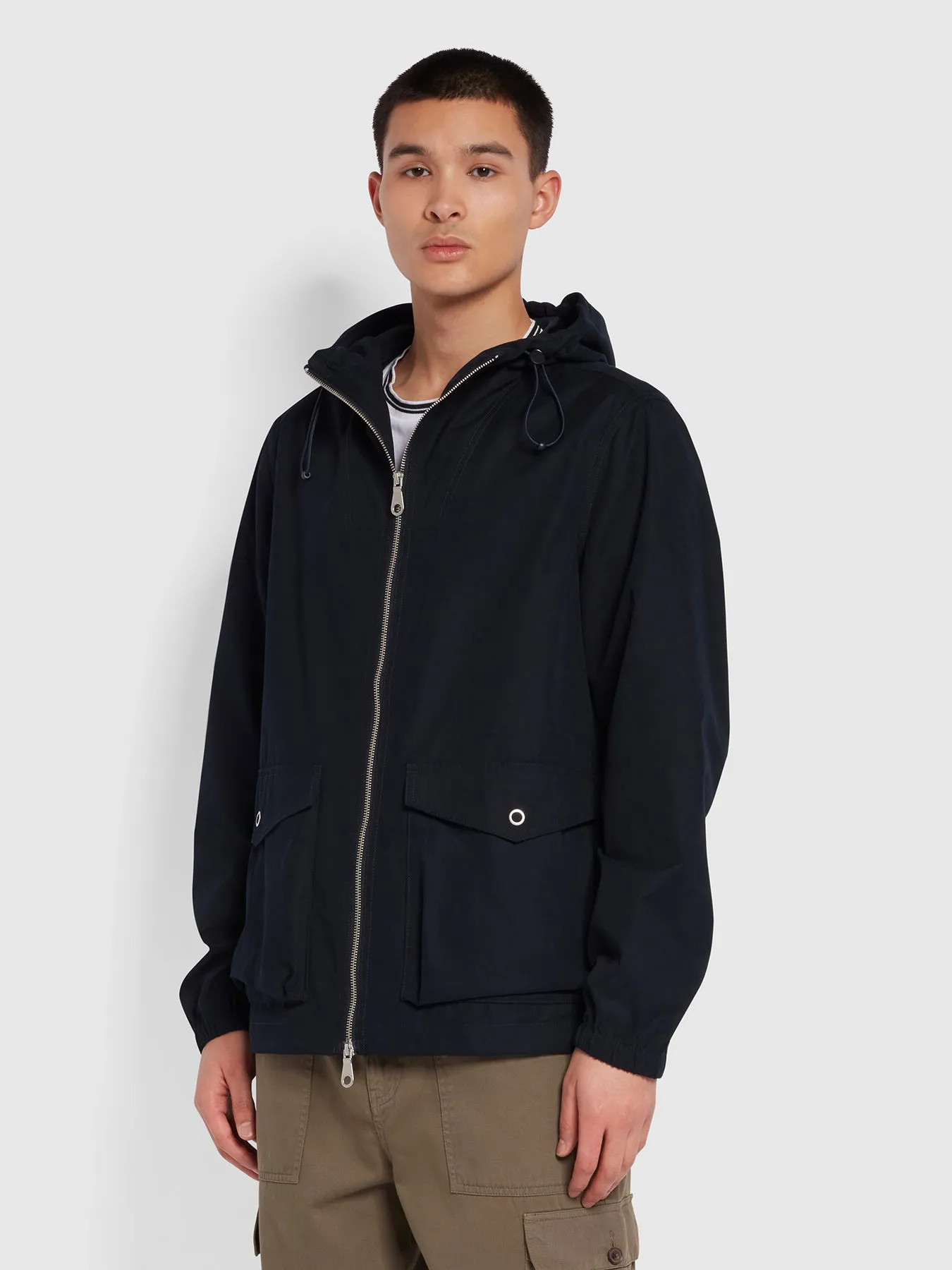 Spike Parka Jacket In True Navy sold by Farah