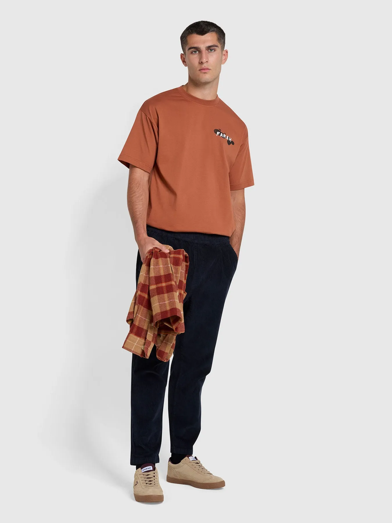 Guy Graphic Relaxed Fit Organic Cotton T-Shirt In Teak sold by Farah product image thumbnail 2