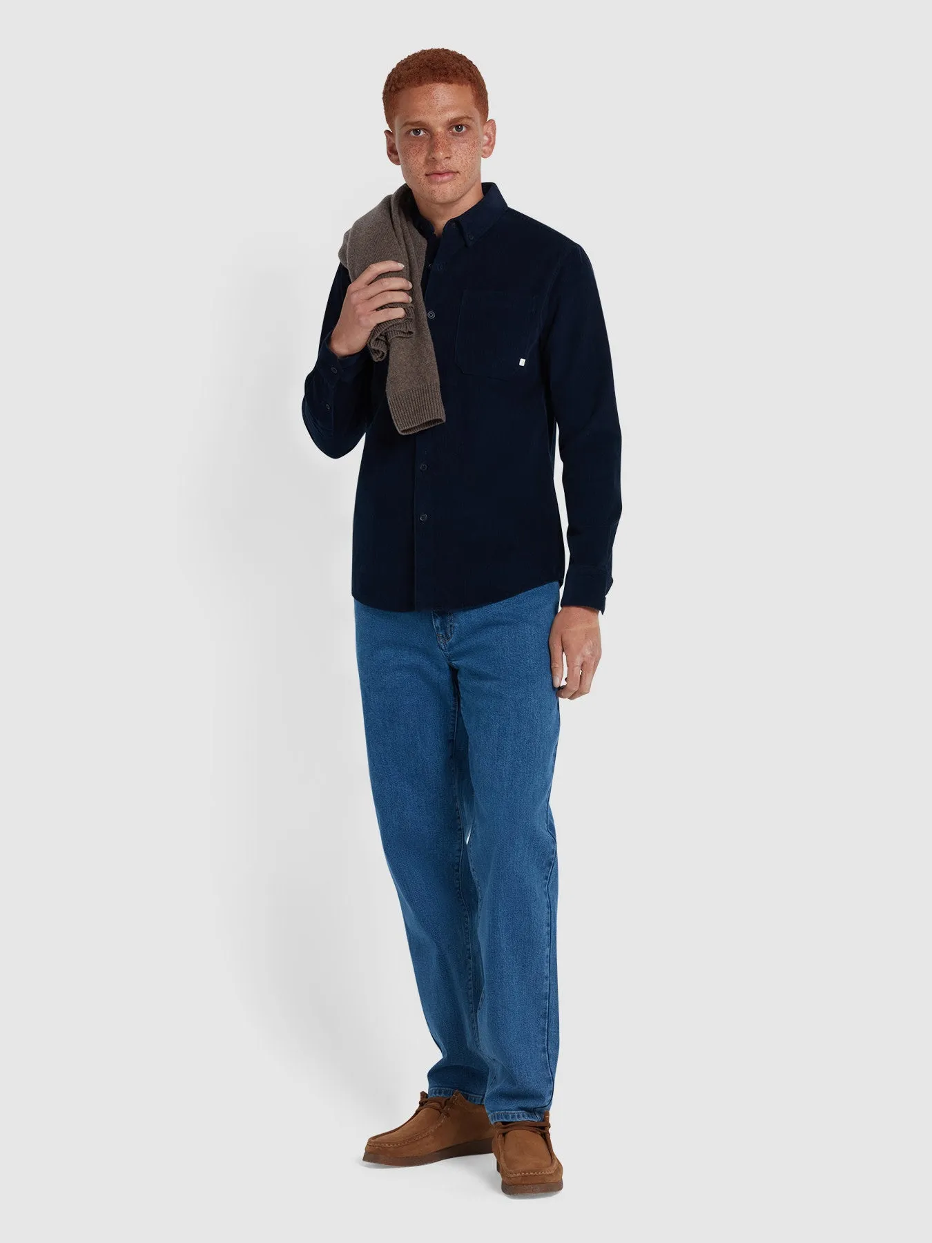 Spencer Casual Fit Corduroy Shirt In True Navy sold by Farah product image thumbnail 2