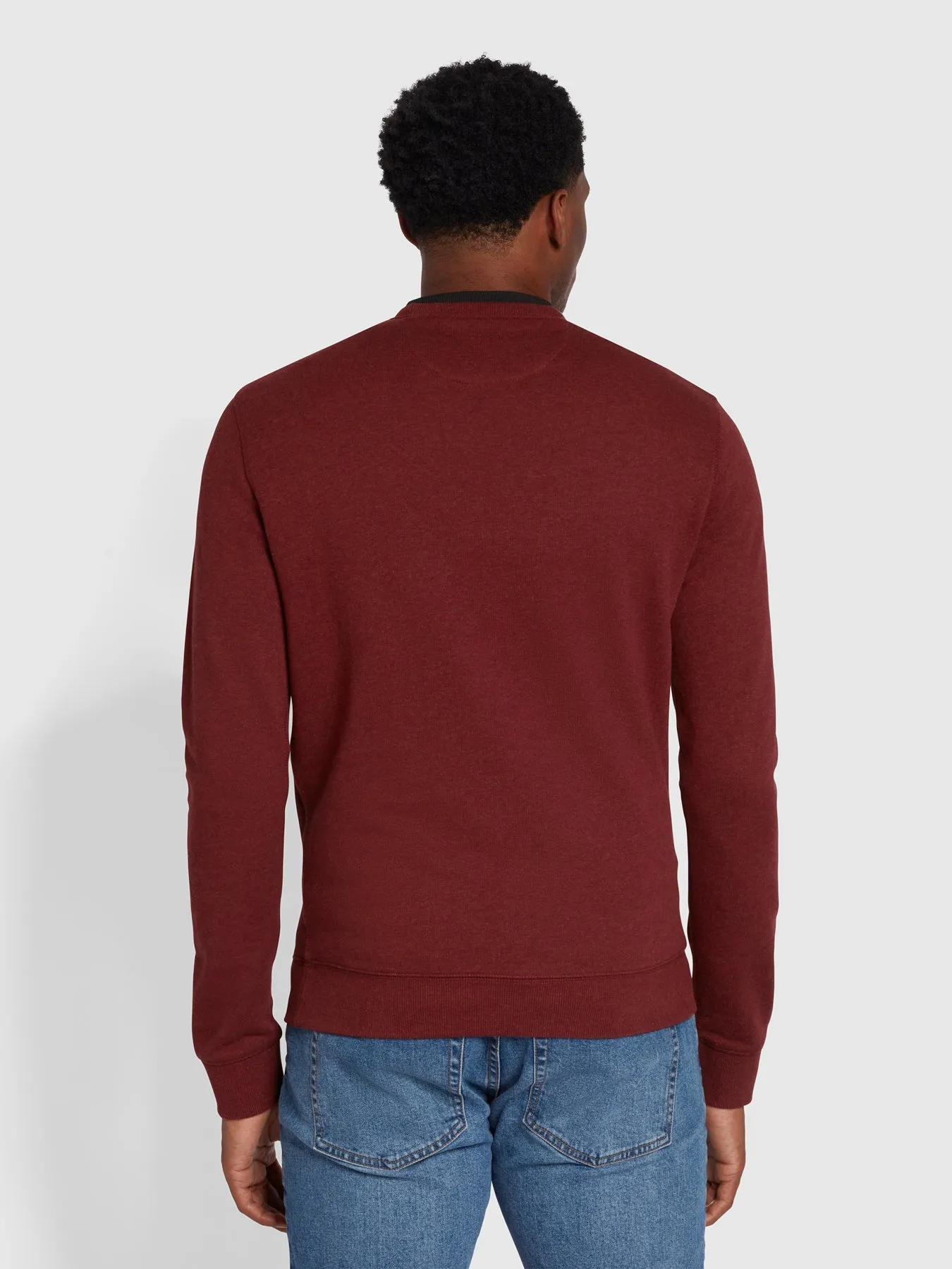 Tim Organic Cotton Crew Neck Sweatshirt In Farah Red Marl sold by Farah product image thumbnail 4