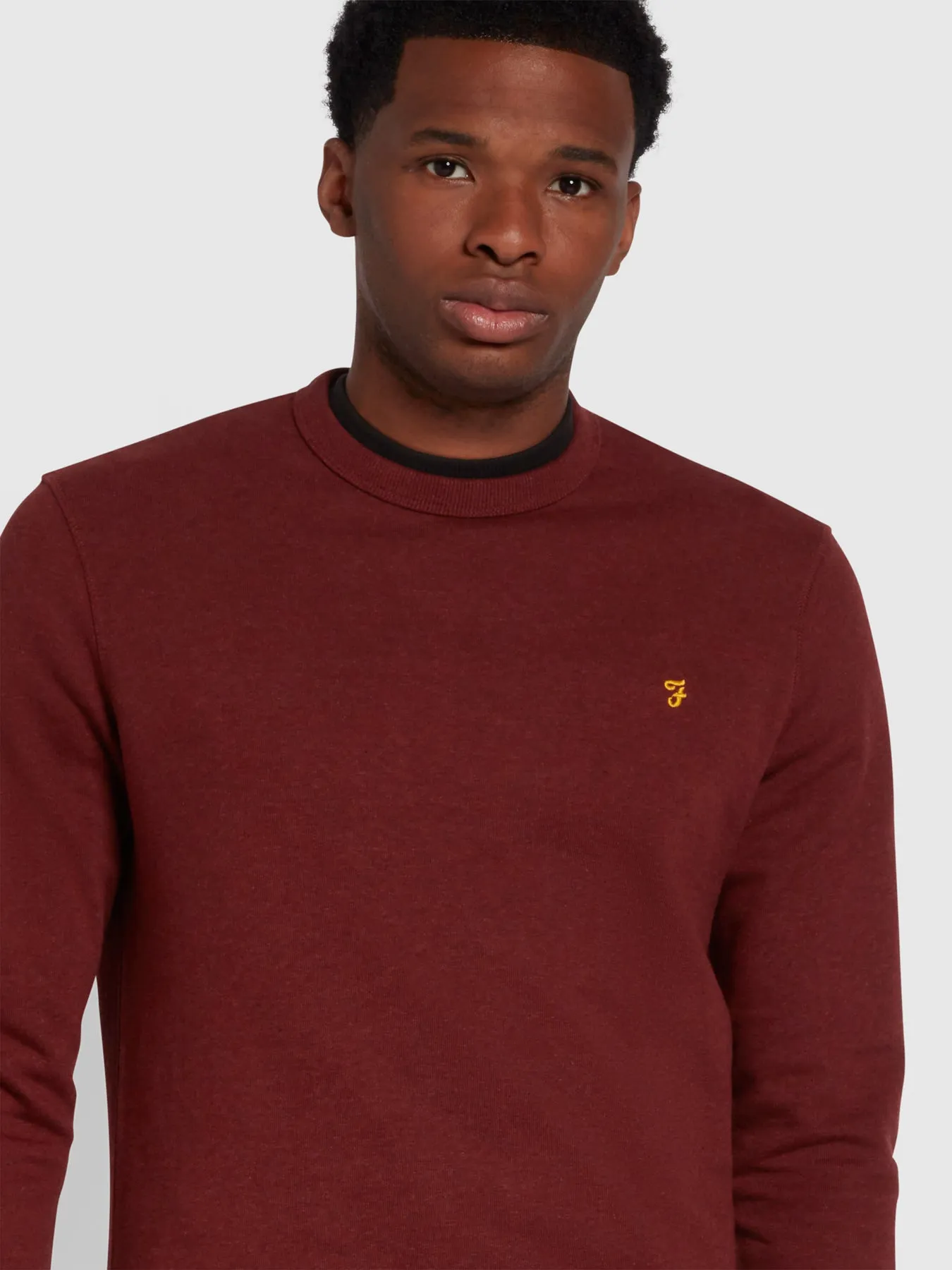 Tim Organic Cotton Crew Neck Sweatshirt In Farah Red Marl sold by Farah product image thumbnail 3