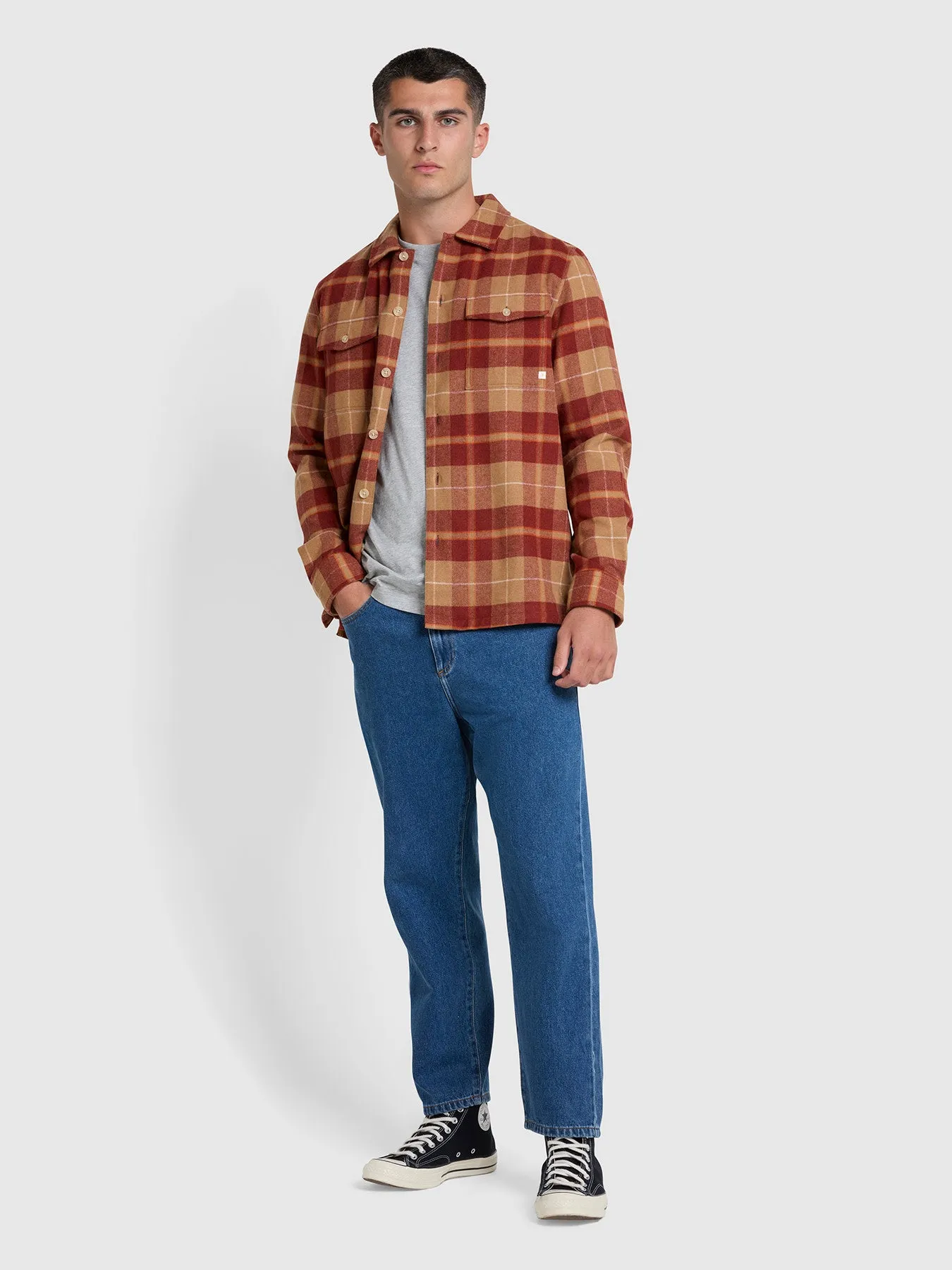 O'Brien Realxed Fit Long Sleeve Shirt In Beige sold by Farah product image thumbnail 2