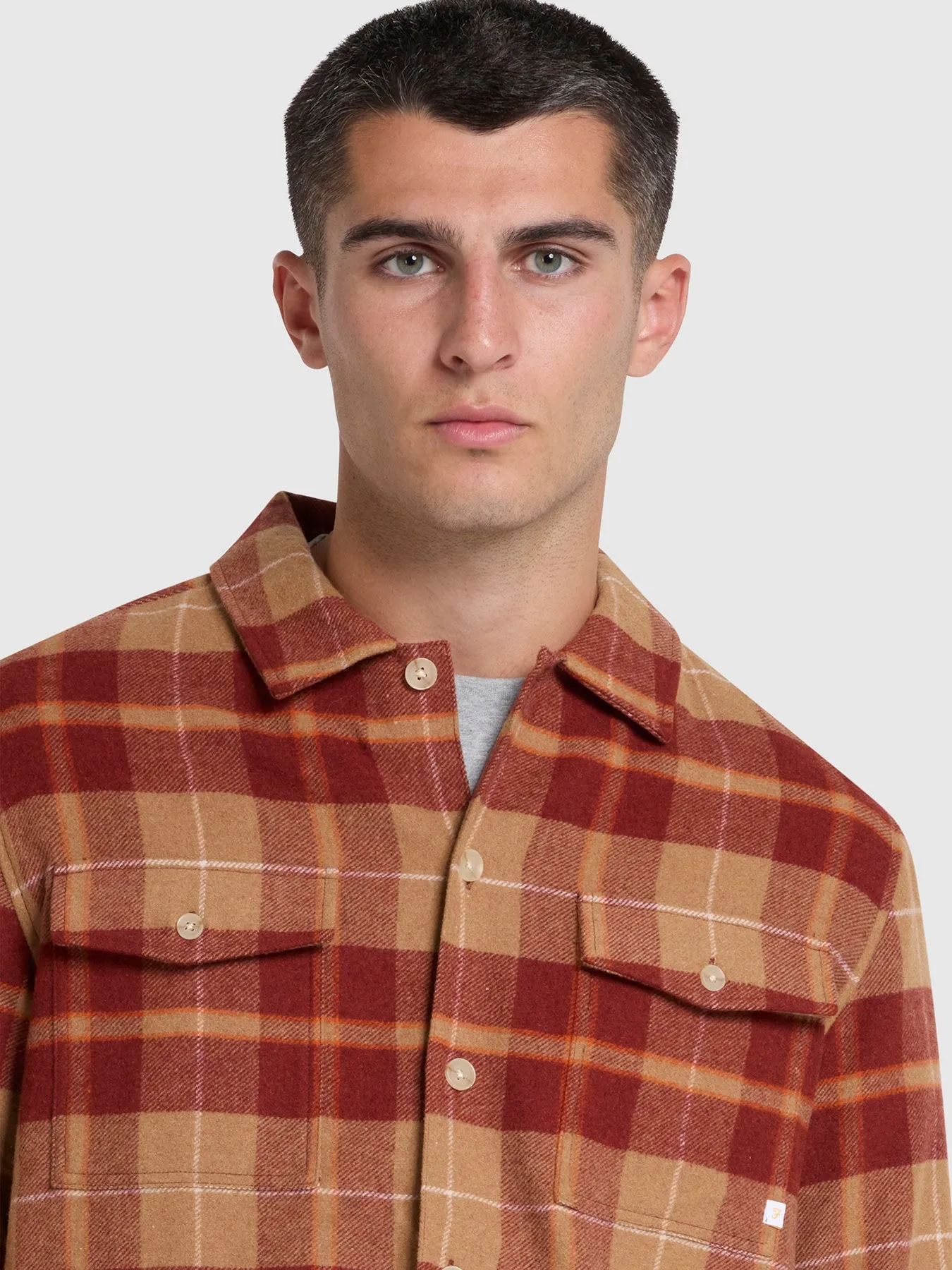 O'Brien Realxed Fit Long Sleeve Shirt In Beige sold by Farah product image thumbnail 4