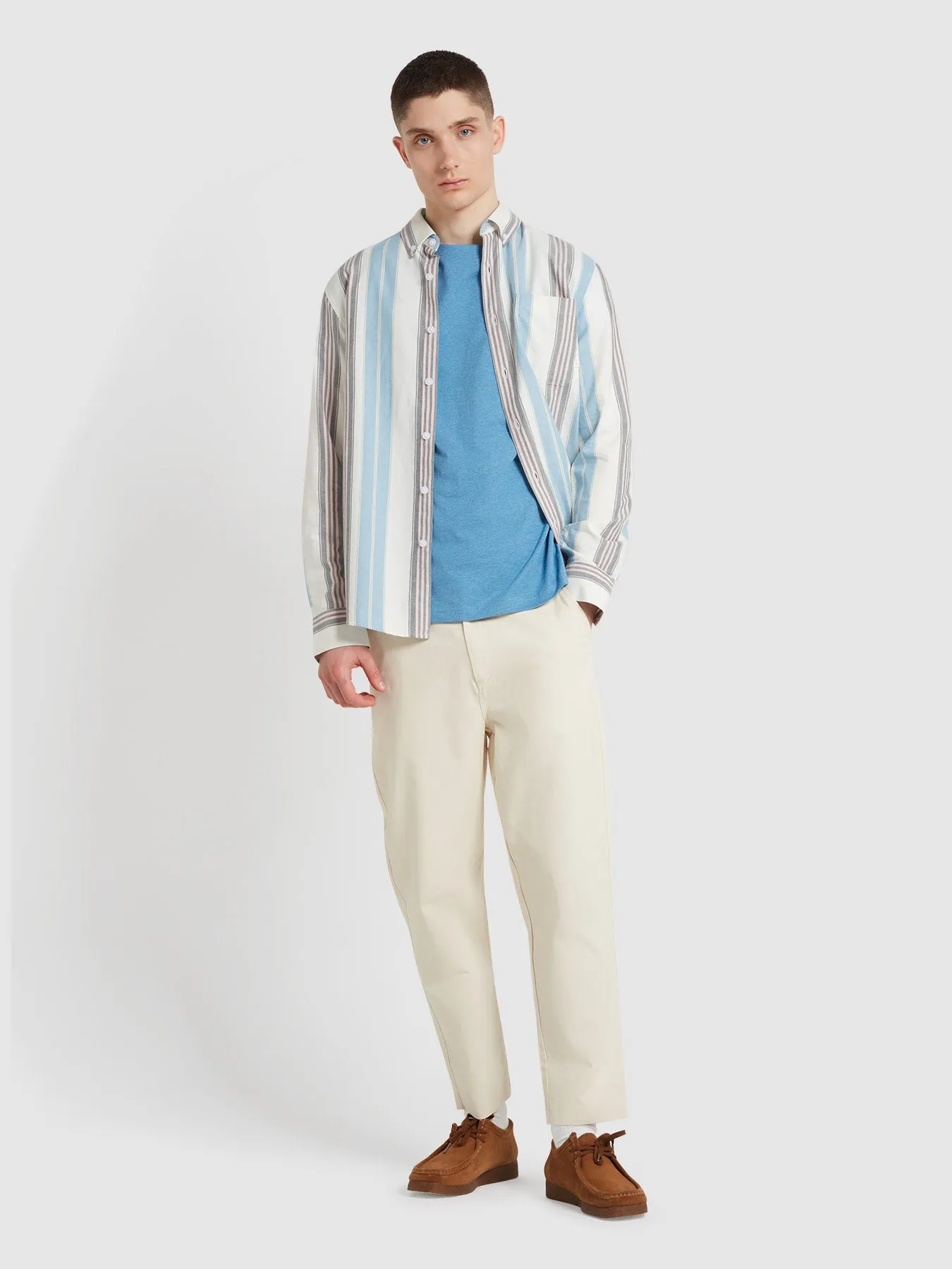 Danny Regular Fit Organic Cotton T-Shirt In Arctic Blue Marl sold by Farah product image thumbnail 2