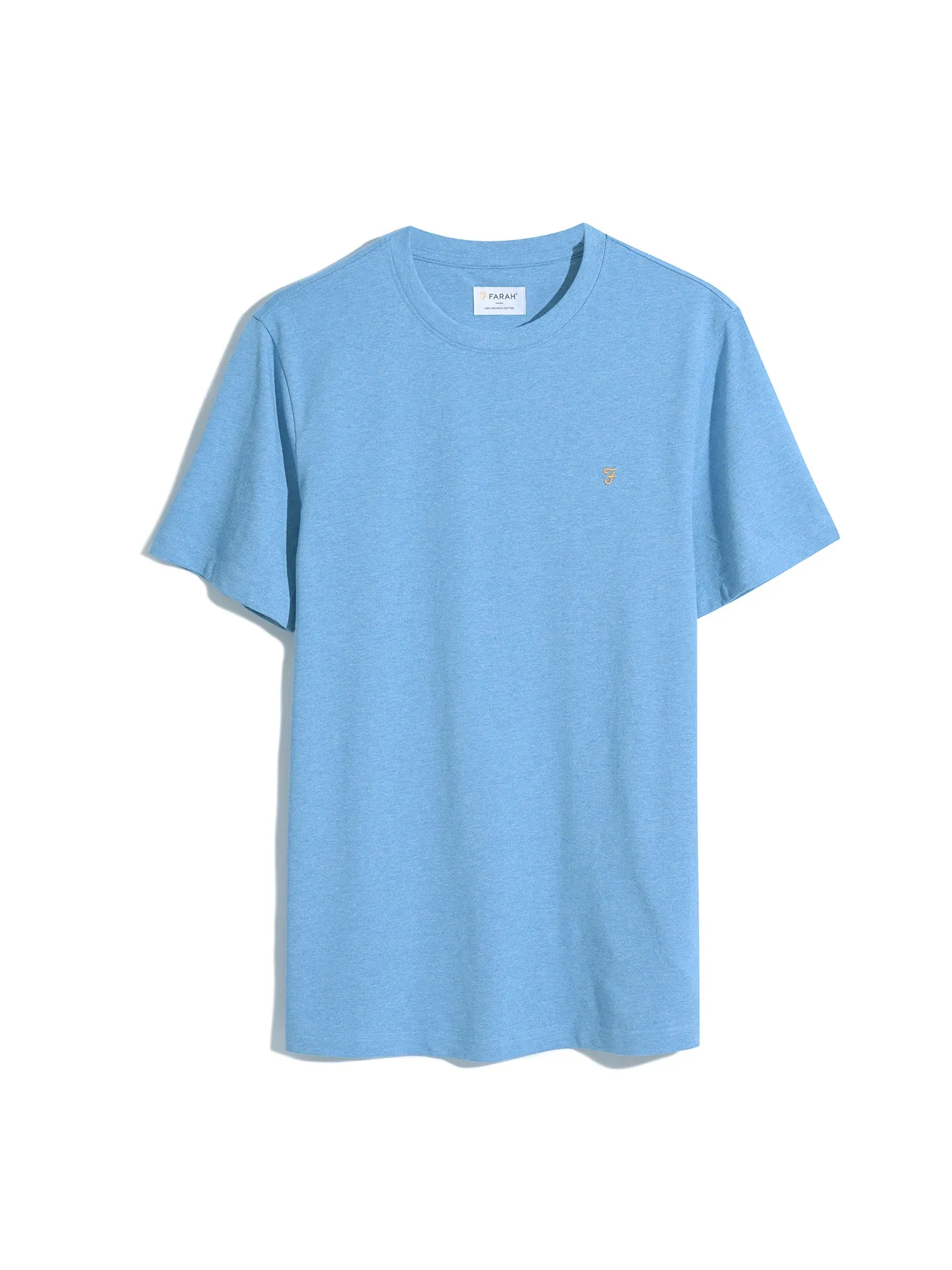 Danny Regular Fit Organic Cotton T-Shirt In Arctic Blue Marl sold by Farah product image thumbnail 5